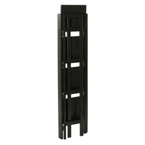 Black 4-Tier Shelf Folding Shelving Unit Bookcase Storage Shelves Tower - Image 2
