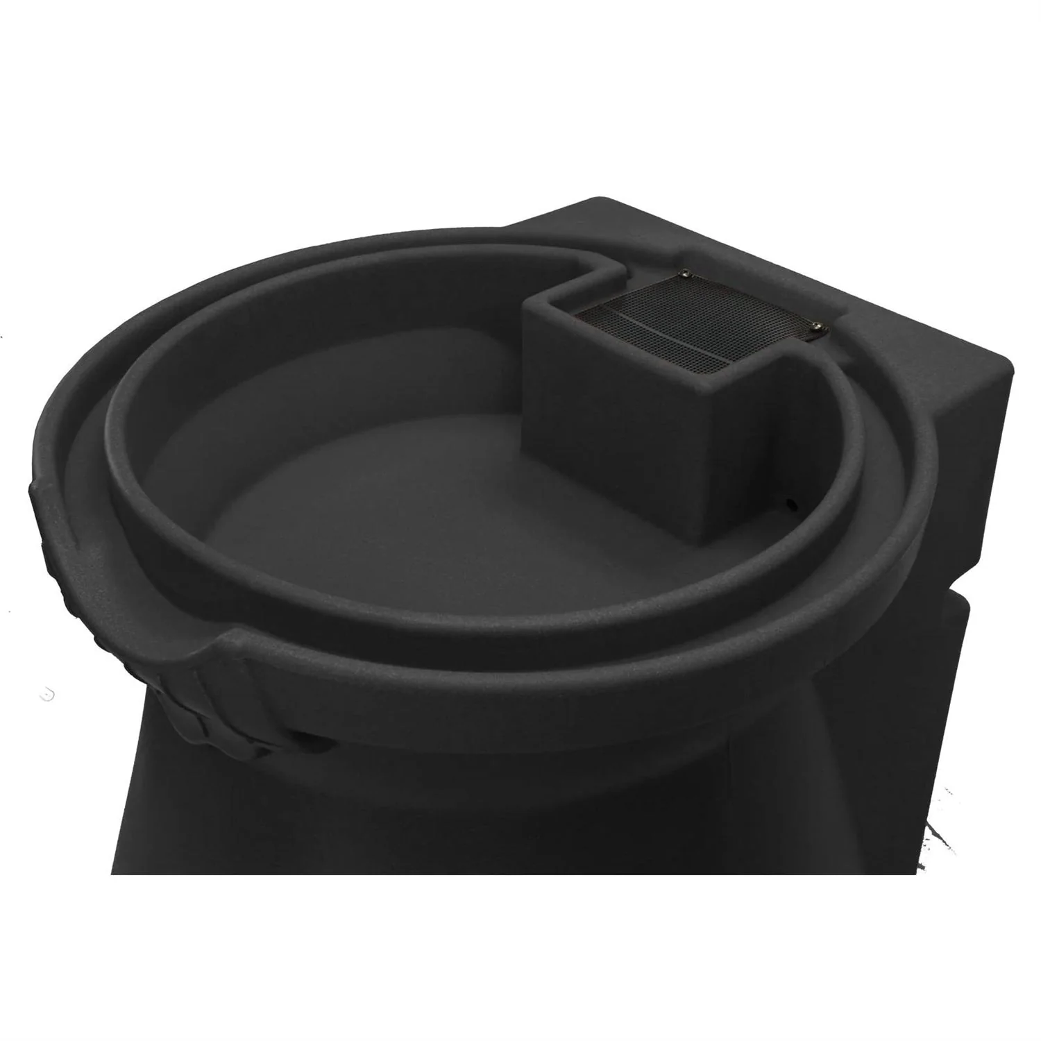 Black 65-Gallon Plastic Urn Rain Barrel with Planter Top - Image 3