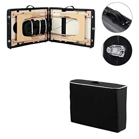 Black Adjustable Portable Massage Tattoo Folding Elevated Table - Image 4