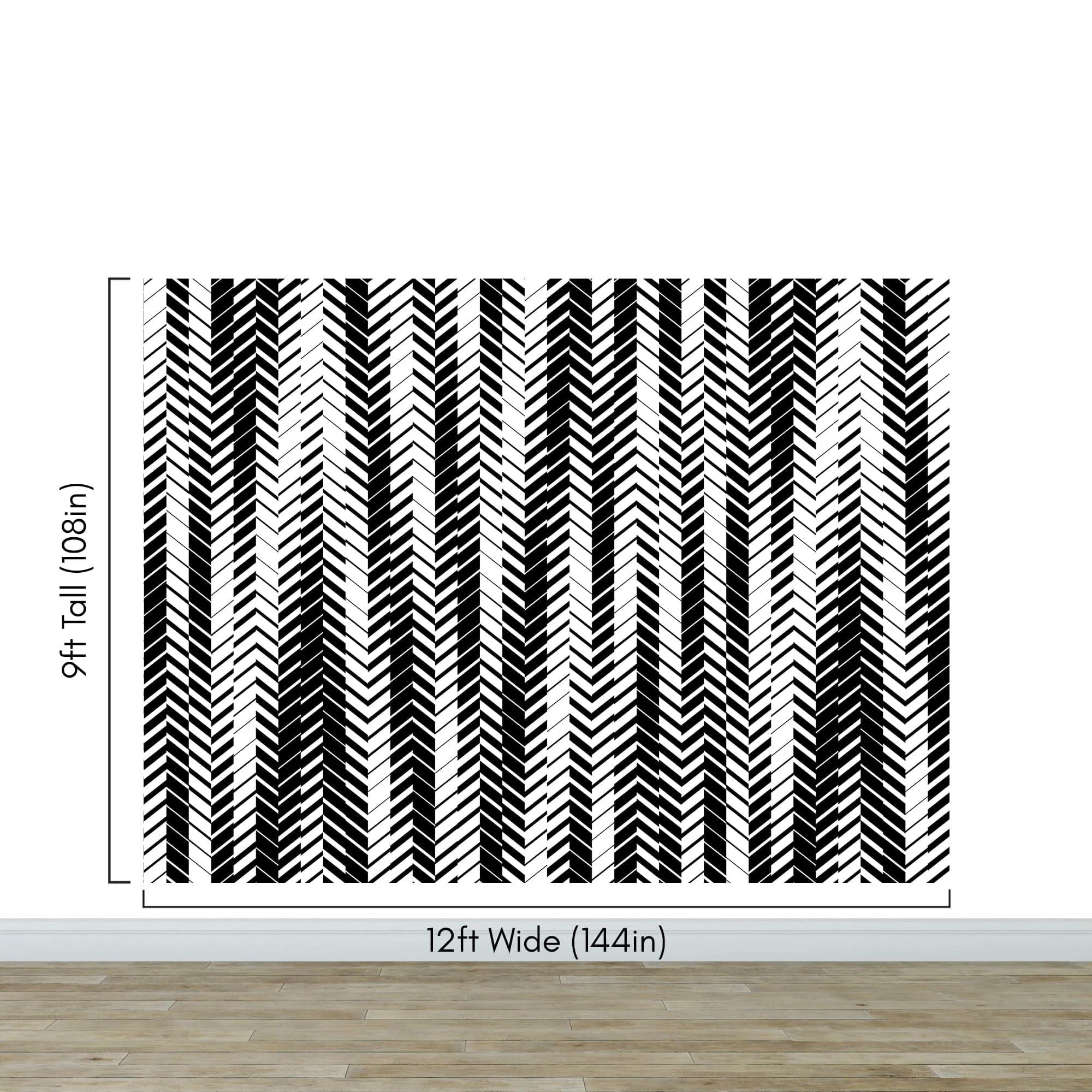 Black and White Minimal Retro Stripes Pattern Wallpaper. #7033 - Image 13
