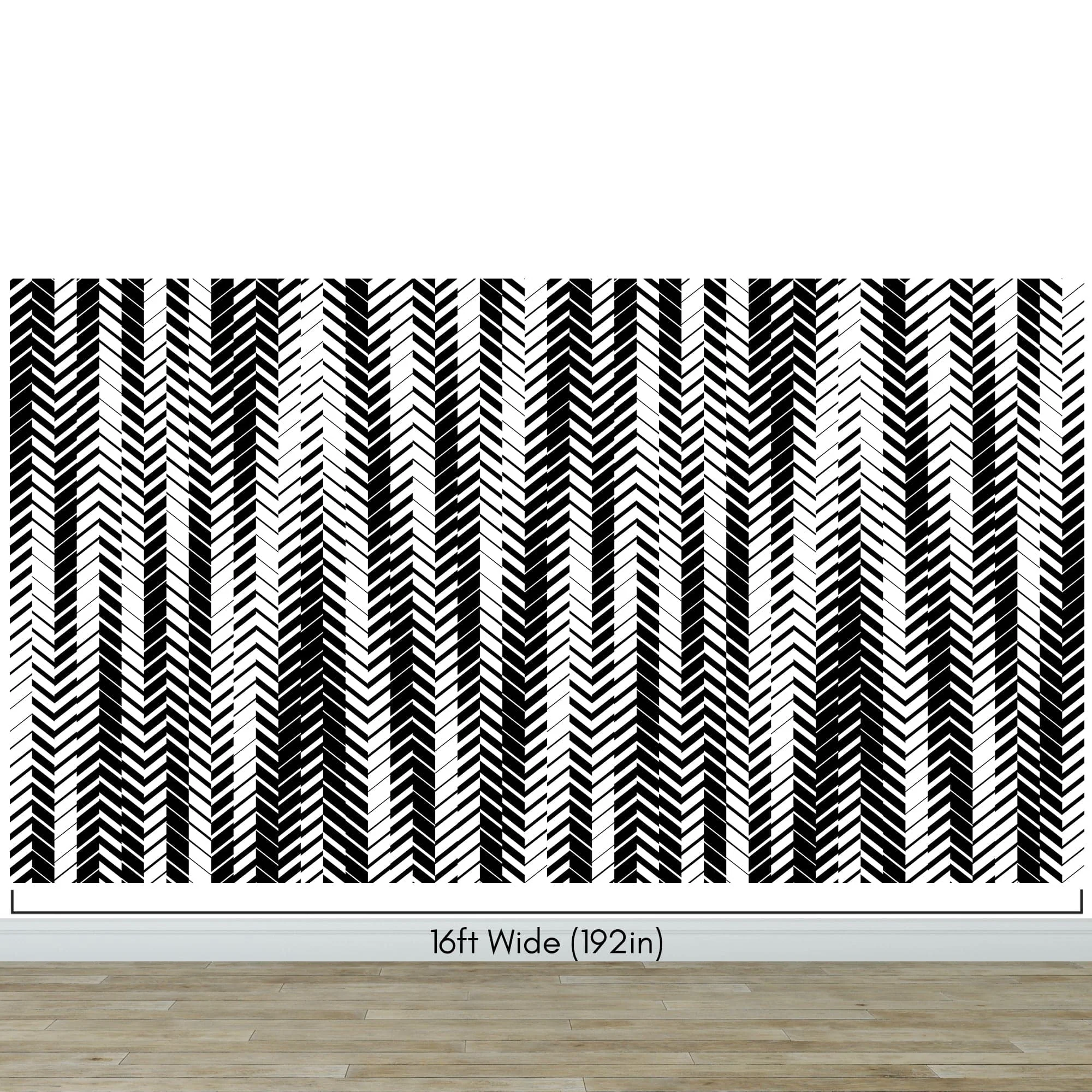 Black and White Minimal Retro Stripes Pattern Wallpaper. #7033 - Image 14