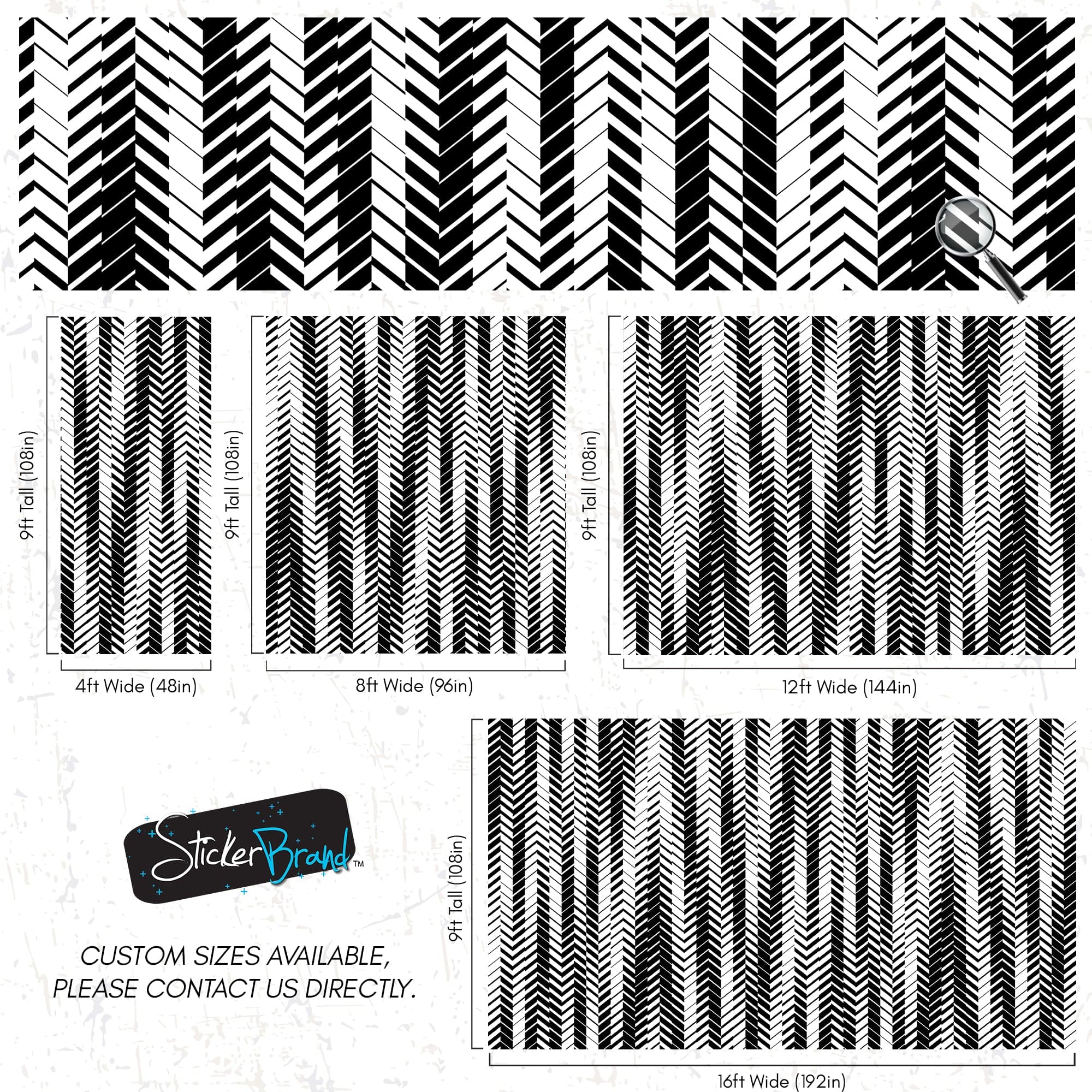 Black and White Minimal Retro Stripes Pattern Wallpaper. #7033 - Image 8