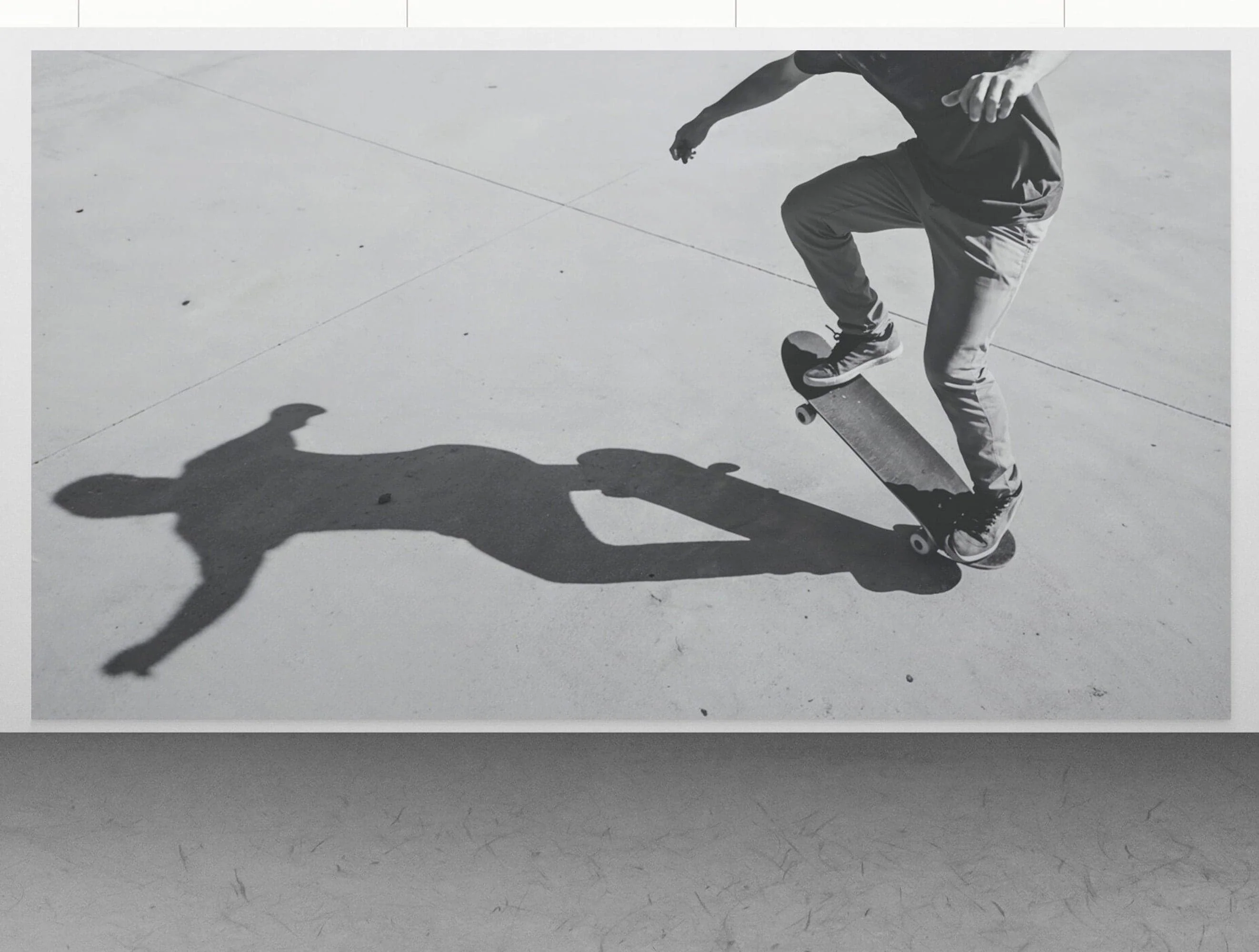 Black and White Skateboard Urban Wall Mural. #7066 - Image 2