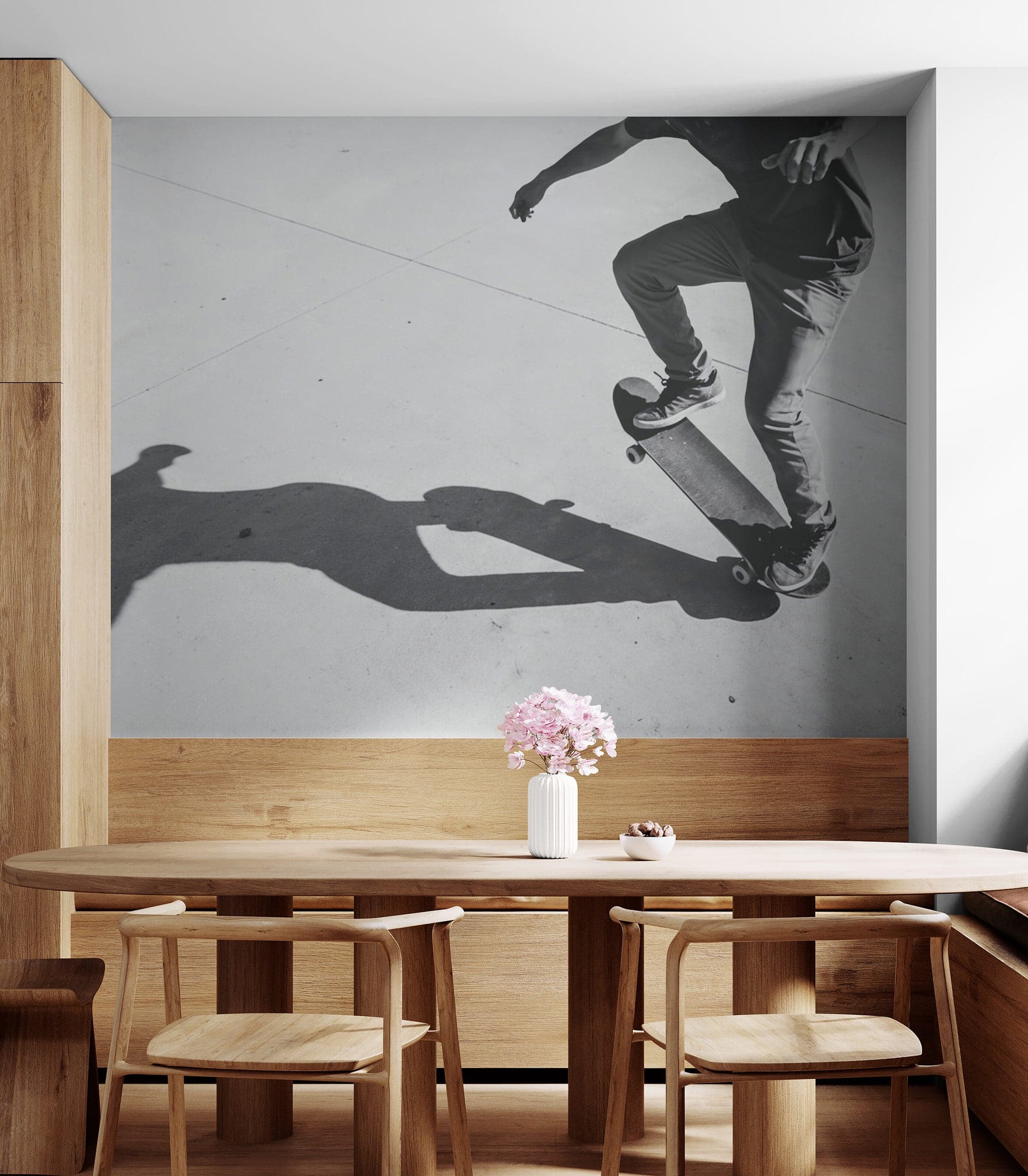 Black and White Skateboard Urban Wall Mural. #7066 - Image 4