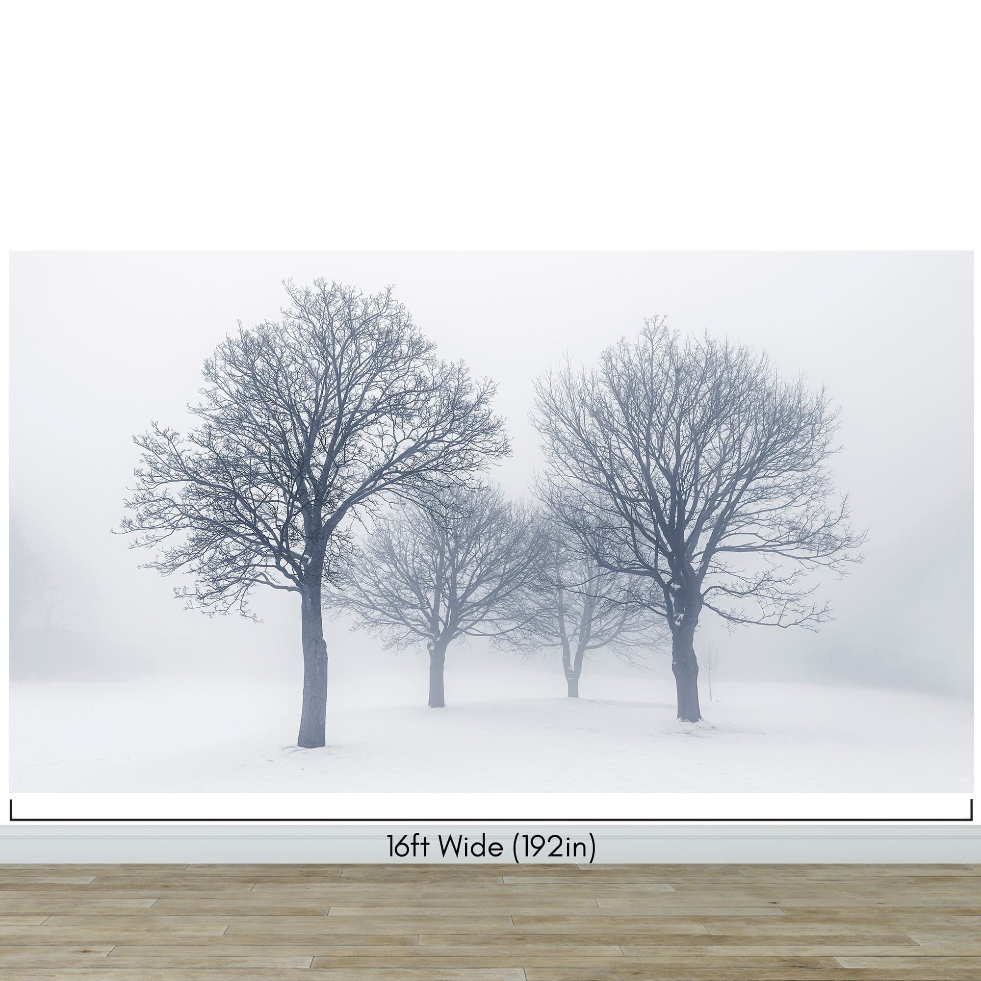 Black and White Snow Covered Trees Winter Landscape Wall Mural. #7042 - Image 14