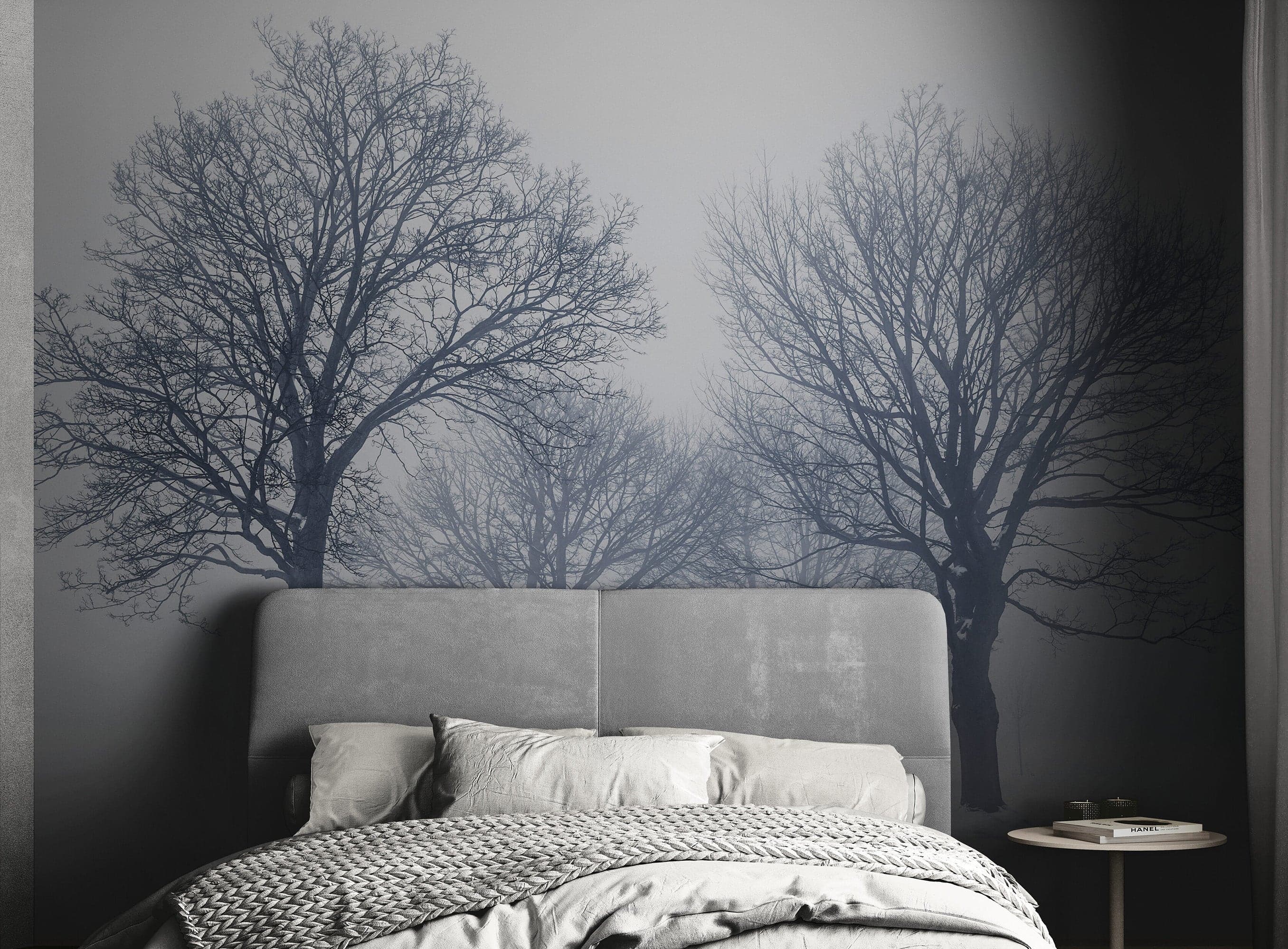 Black and White Snow Covered Trees Winter Landscape Wall Mural. #7042 - Image 8