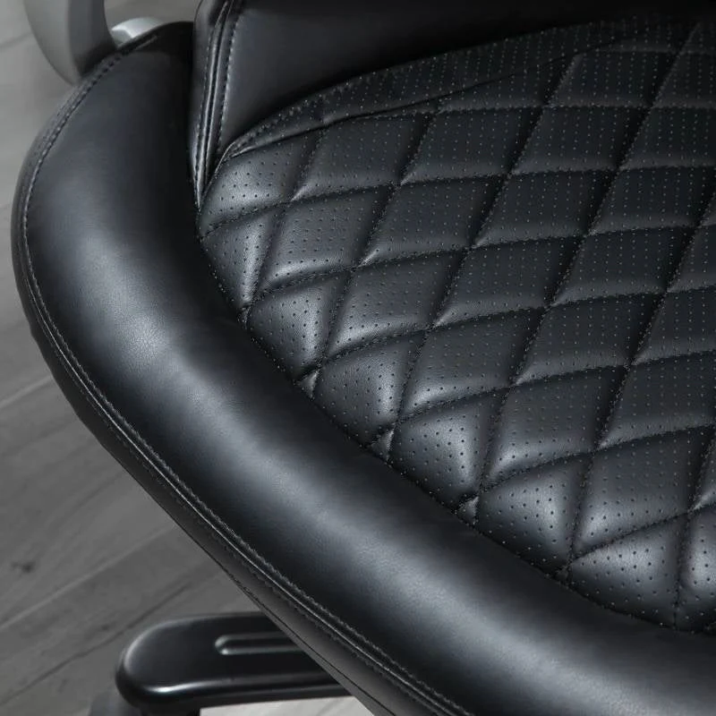Black Big and Tall Diamond Stitching Executive Adjustable Height Office Chair - Image 4