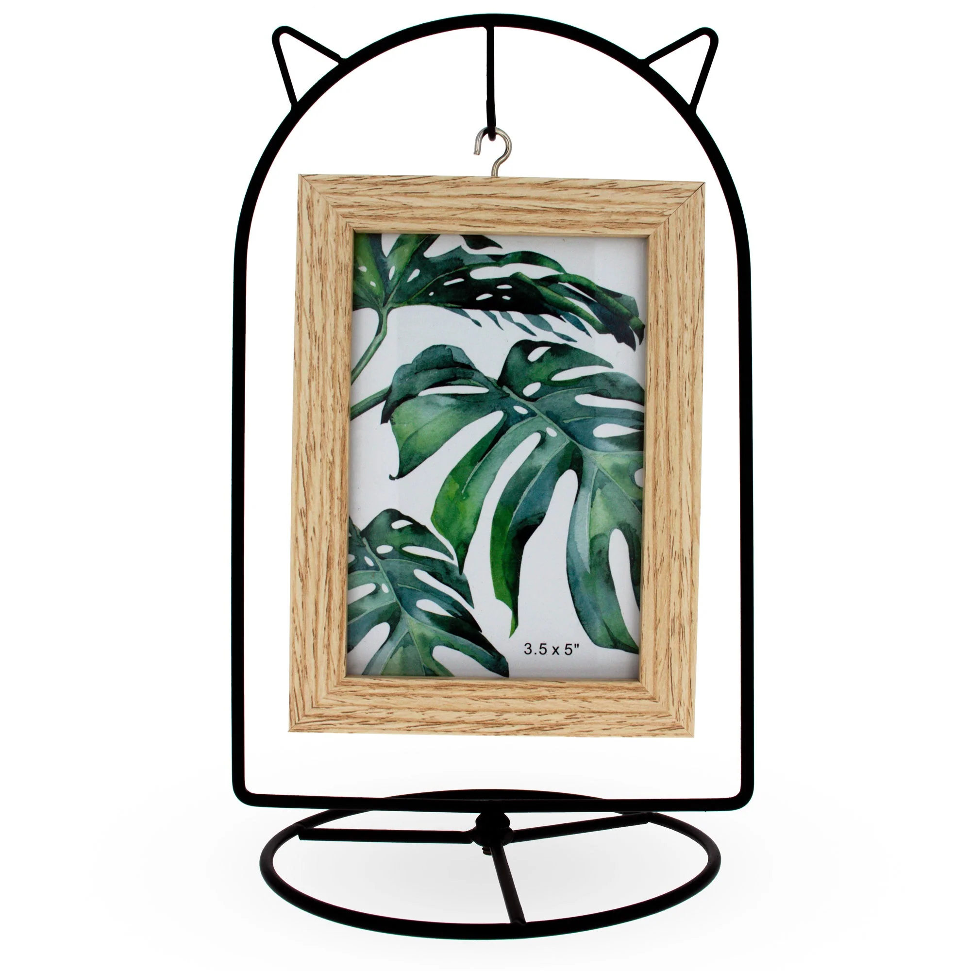 Black Cat Hanging Photo Picture Frame and Metal Ornament Stand 9.25 Inches - Image 2