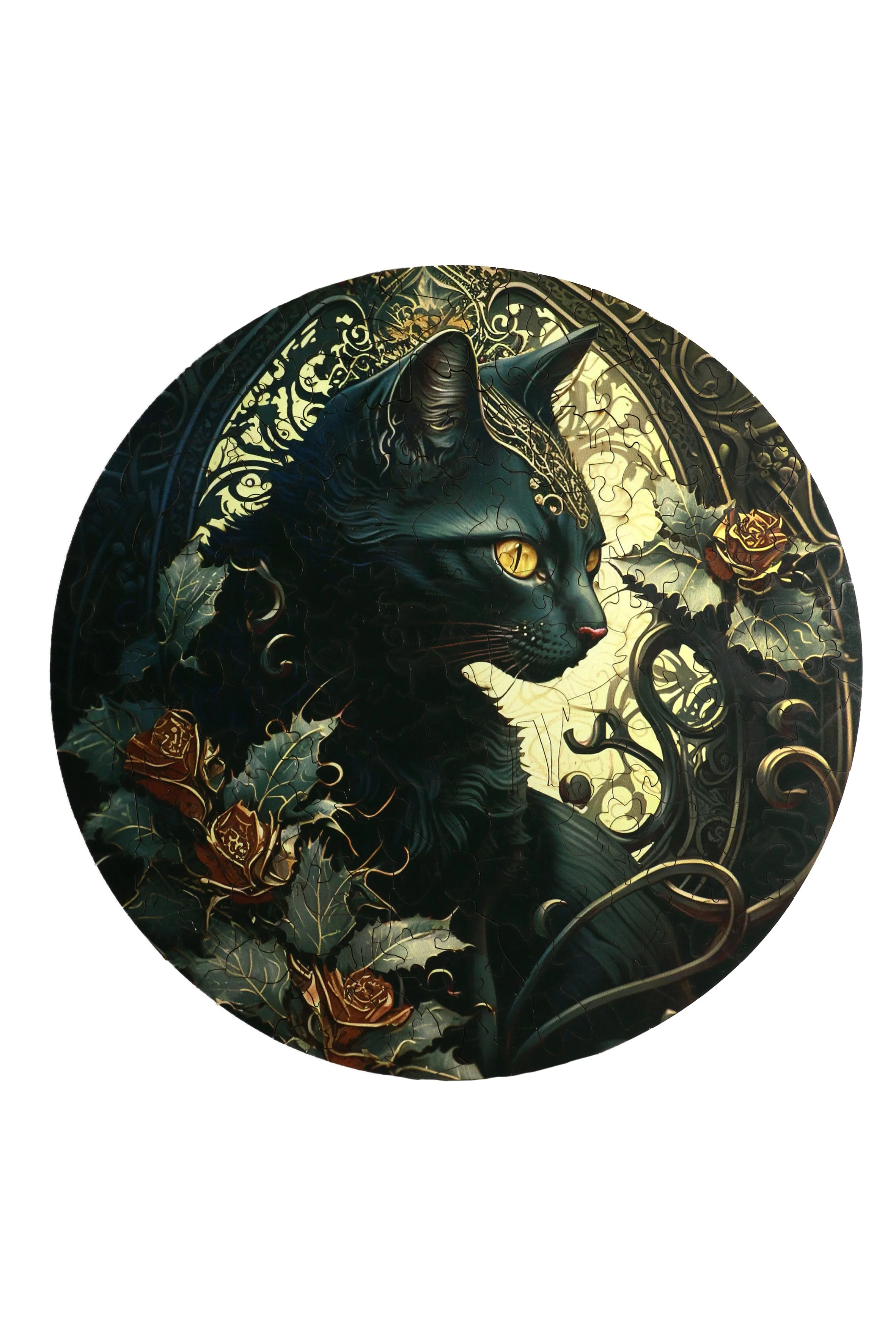 Black Cat - Jigsaw Wooden Puzzle by Wizardi F07N9-30 - Image 4