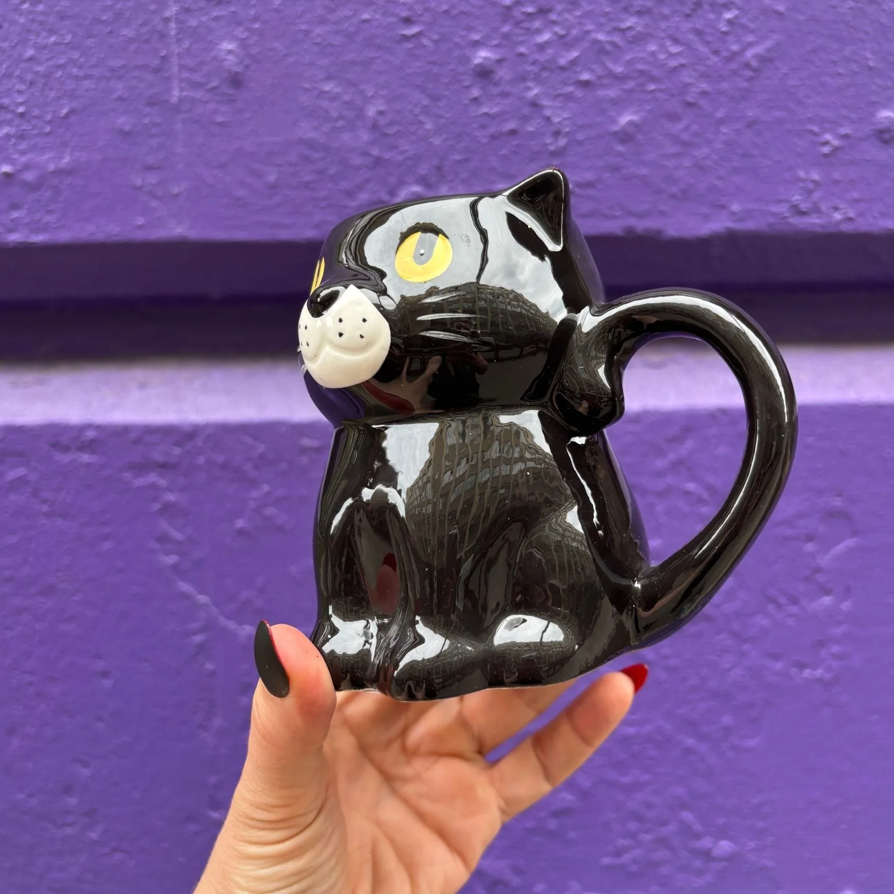 Black Cat Mug | Halloween Theme Stoneware Coffee Tea Cup | 12oz - Image 4