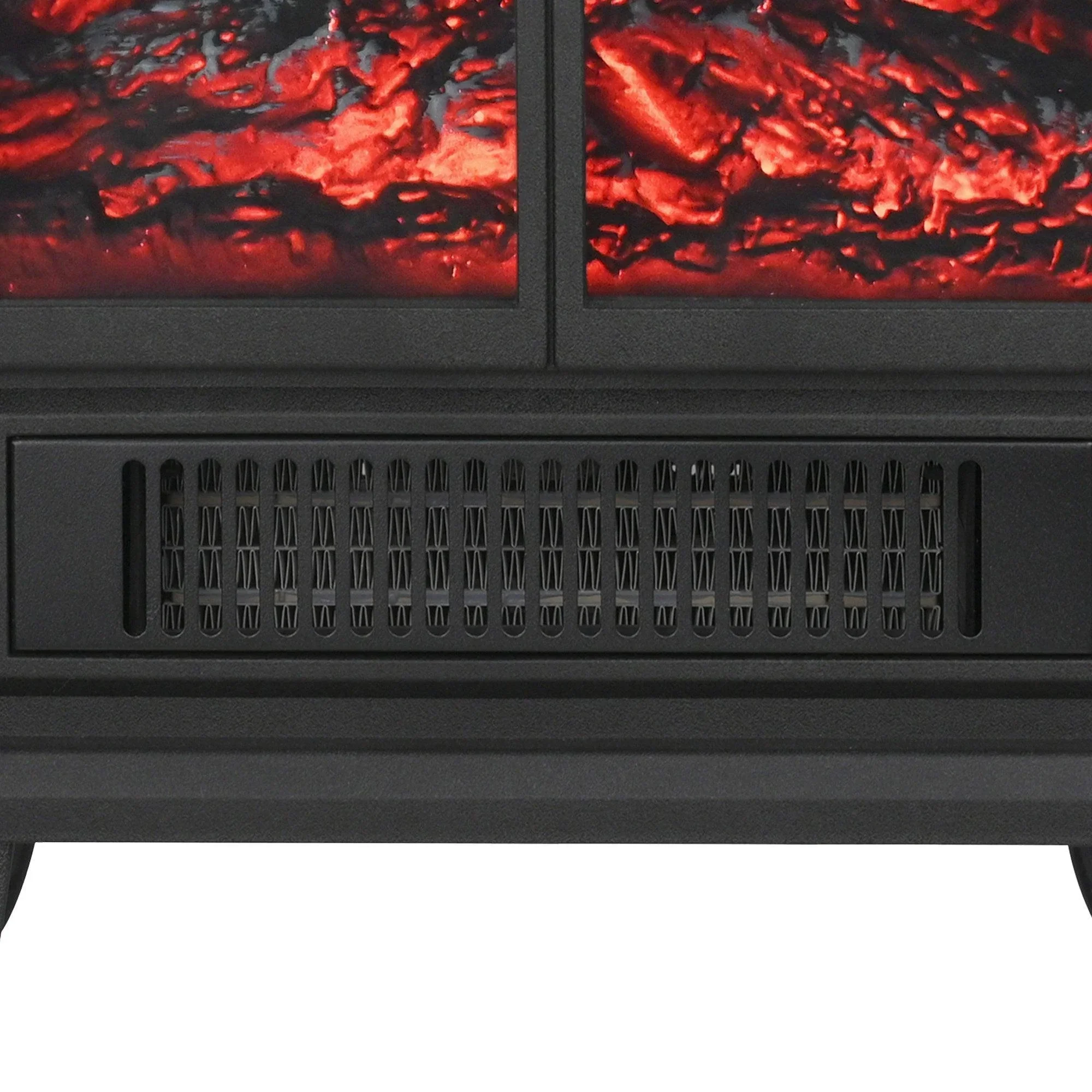 Black Electric Heater Free Standing Stove, 3D Flame Overheat Protection Adjustable Thermostat, 1500W - Image 6