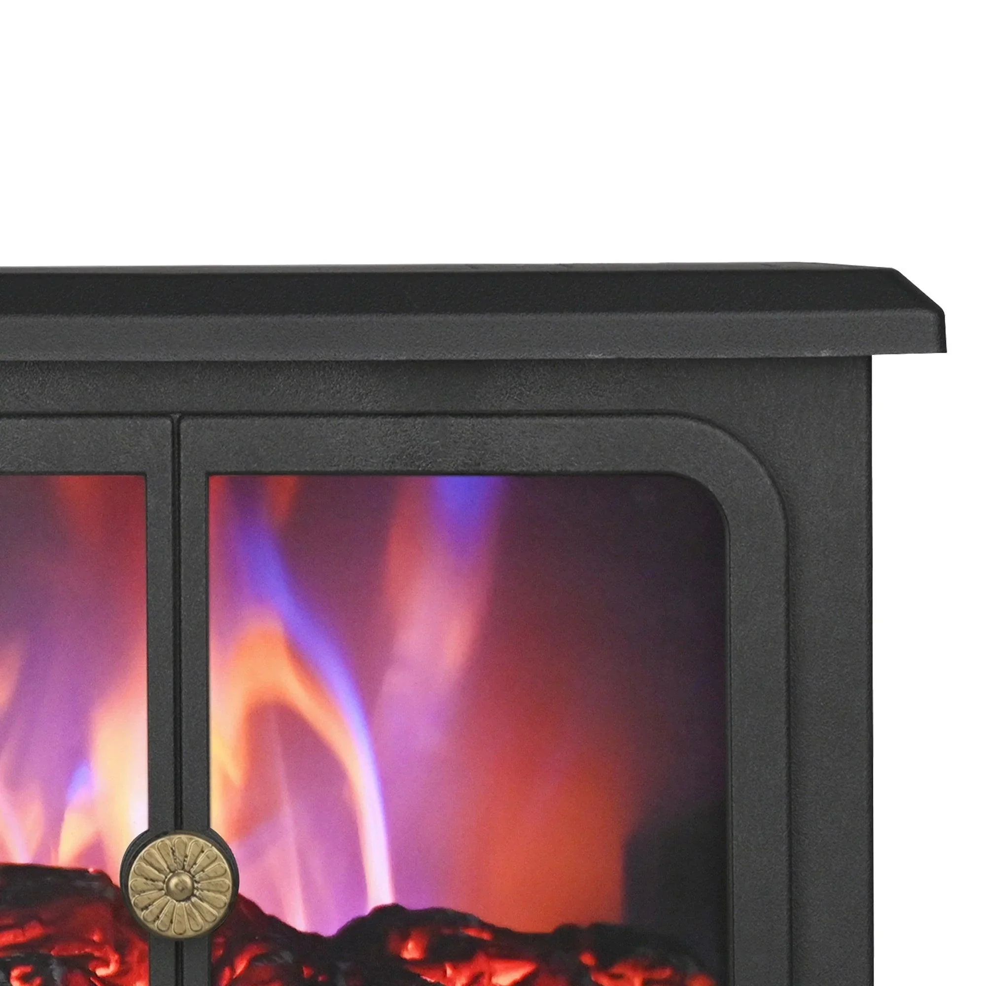 Black Electric Heater Free Standing Stove, 3D Flame Overheat Protection Adjustable Thermostat, 1500W - Image 8