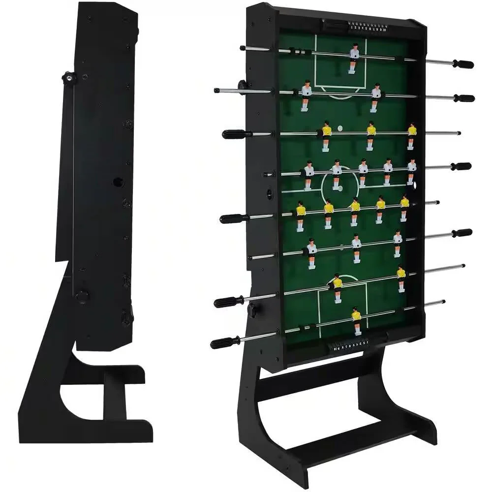 Black Foldable Space Saving 48-in. Foosball Table w/ Score Counters and 2 Balls - Image 2