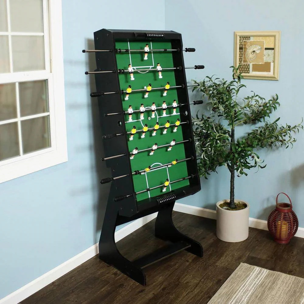 Black Foldable Space Saving 48-in. Foosball Table w/ Score Counters and 2 Balls - Image 4