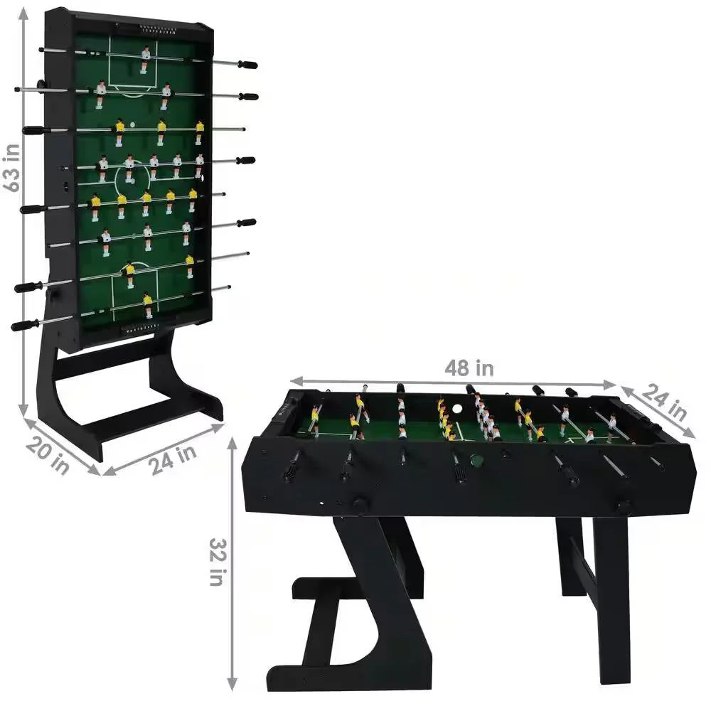 Black Foldable Space Saving 48-in. Foosball Table w/ Score Counters and 2 Balls - Image 5