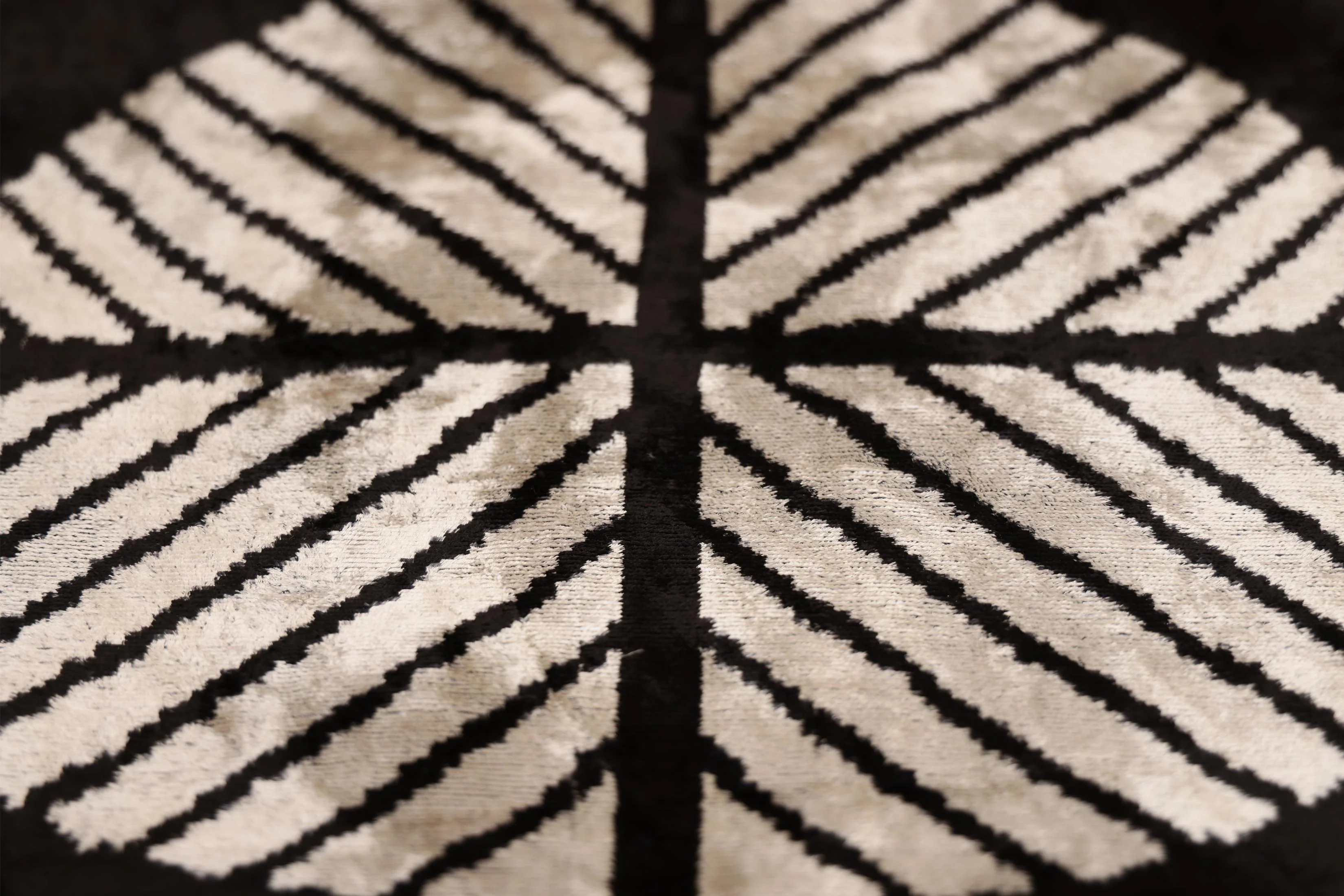 Black & Ivory Chevron Silk Velvet Pillow 16x16 Handmade Luxury Cushion - Image 3
