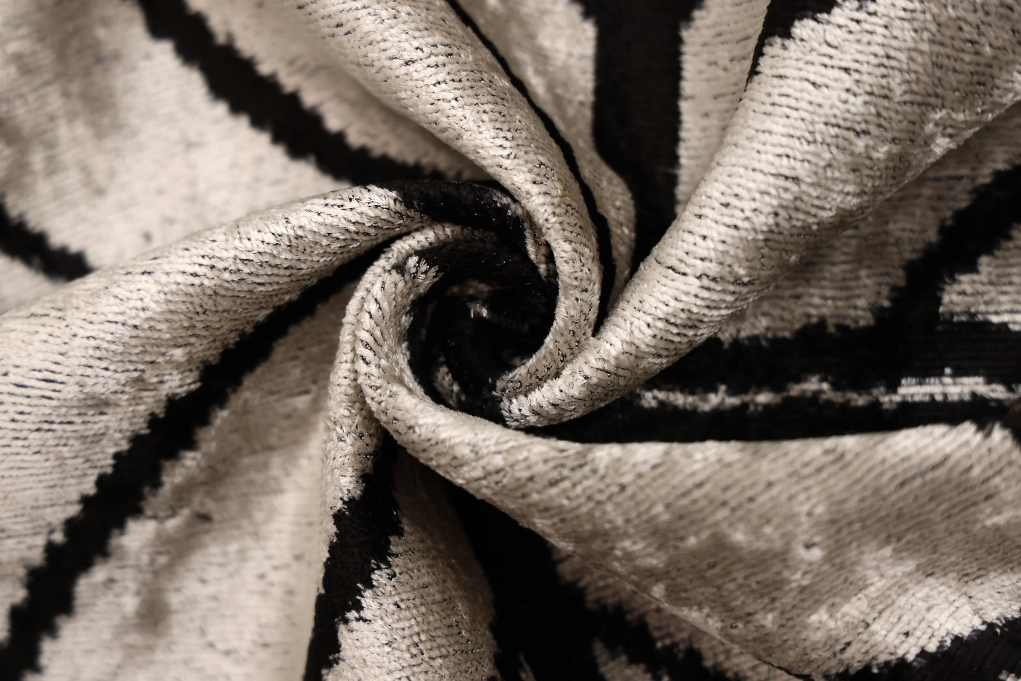 Black & Ivory Petal Silk Velvet Pillow 16x16 Handmade Luxury Cushion - Image 7