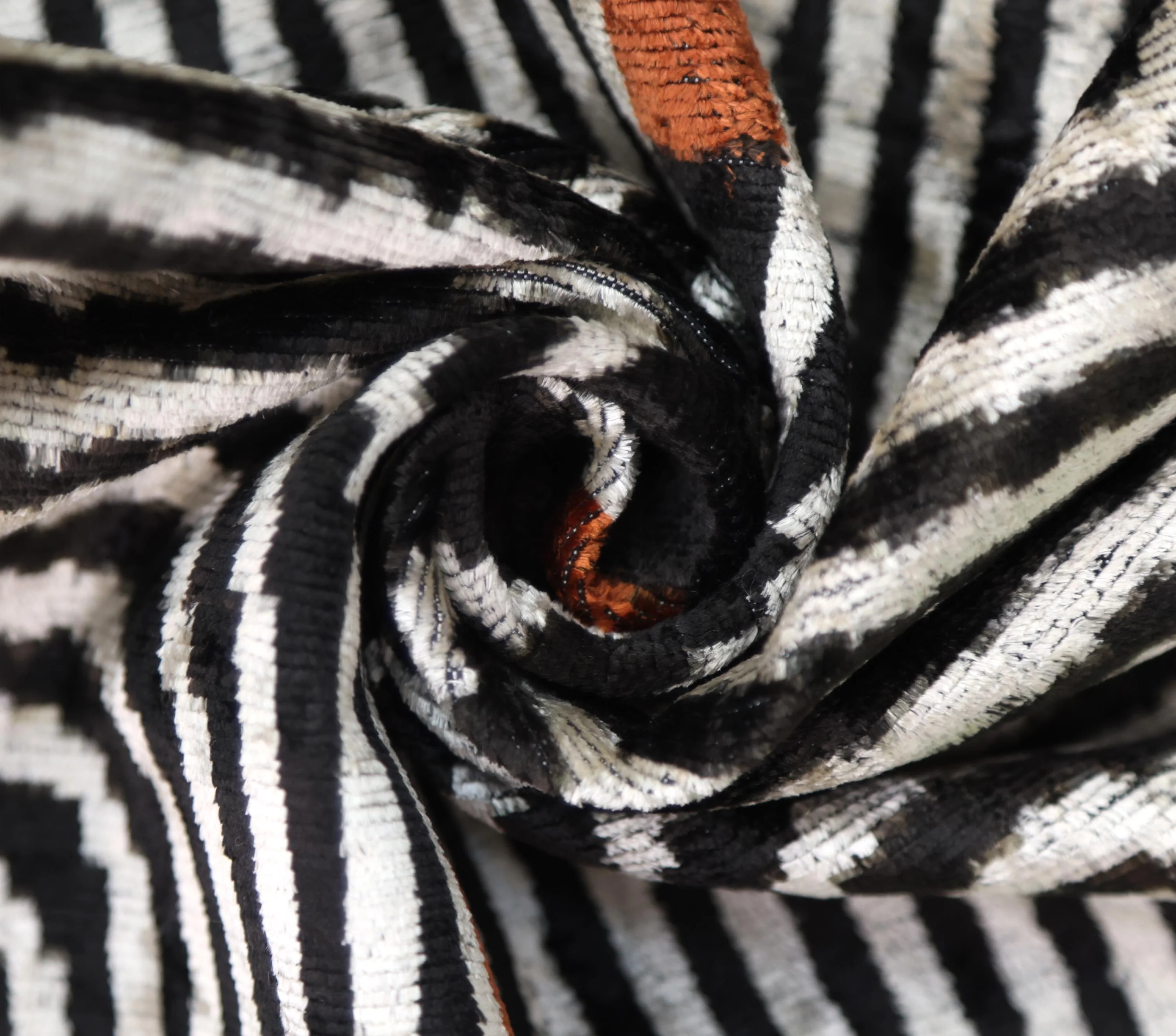 Black Ivory Rust Geometric Silk Velvet Lumbar Pillow – 16x24 Handmade Luxury Cushion - Image 2