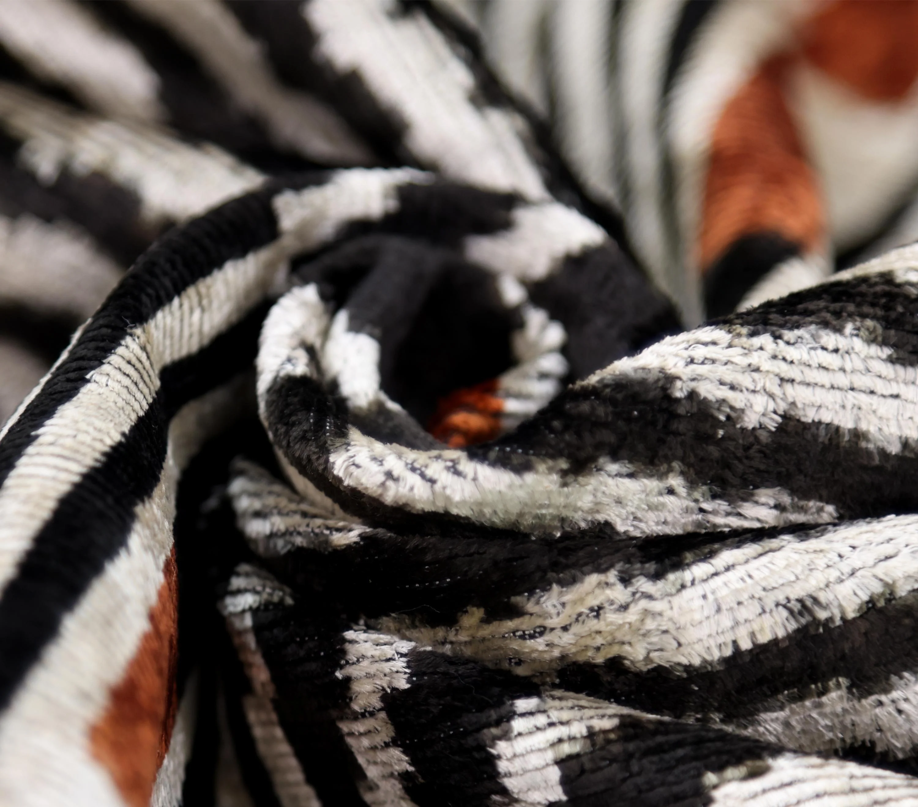 Black Ivory Rust Geometric Silk Velvet Lumbar Pillow – 16x24 Handmade Luxury Cushion - Image 7