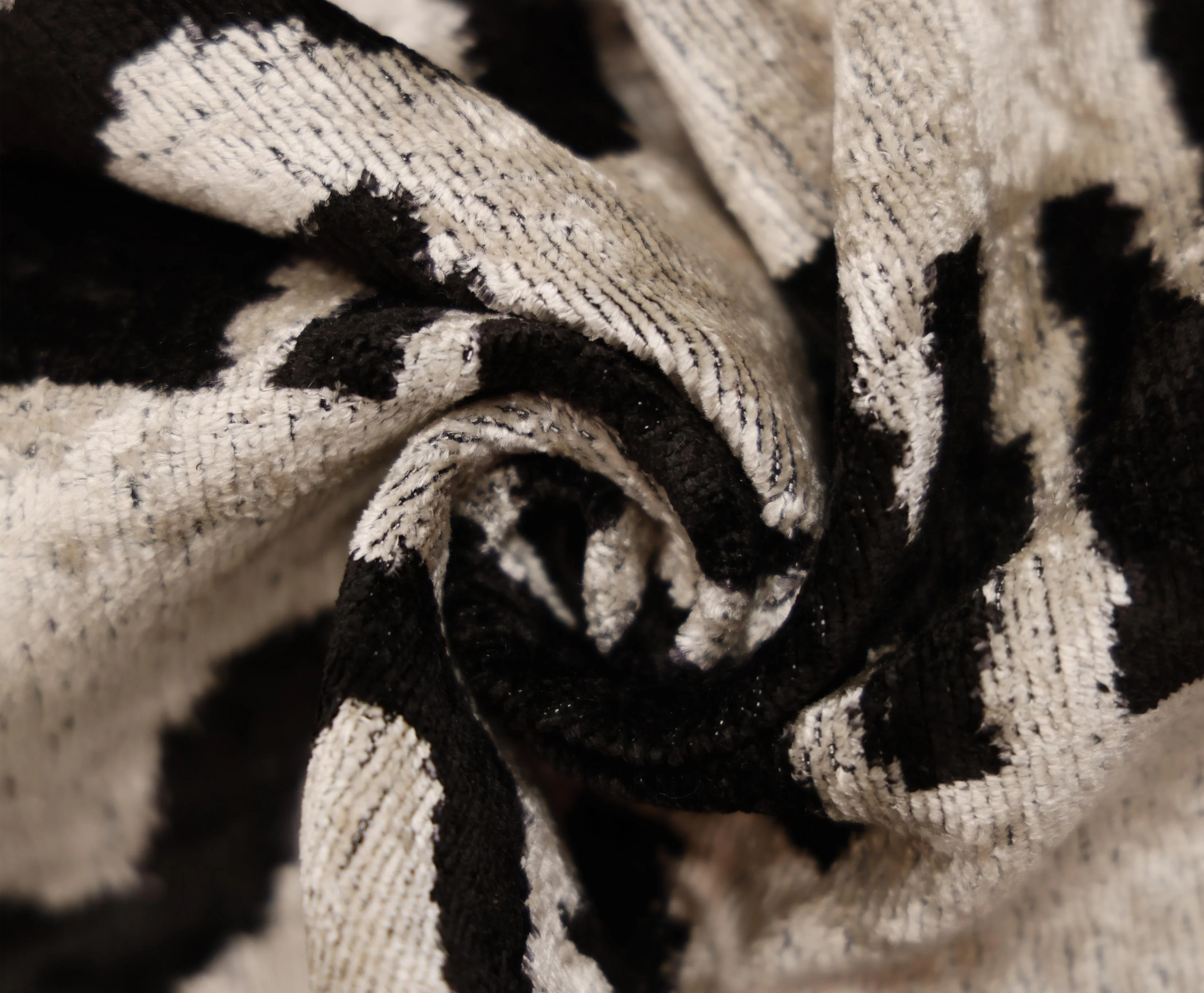 Black & Ivory Tribal Silk Velvet Pillow 16x16 Handmade Luxury Cushion - Image 7