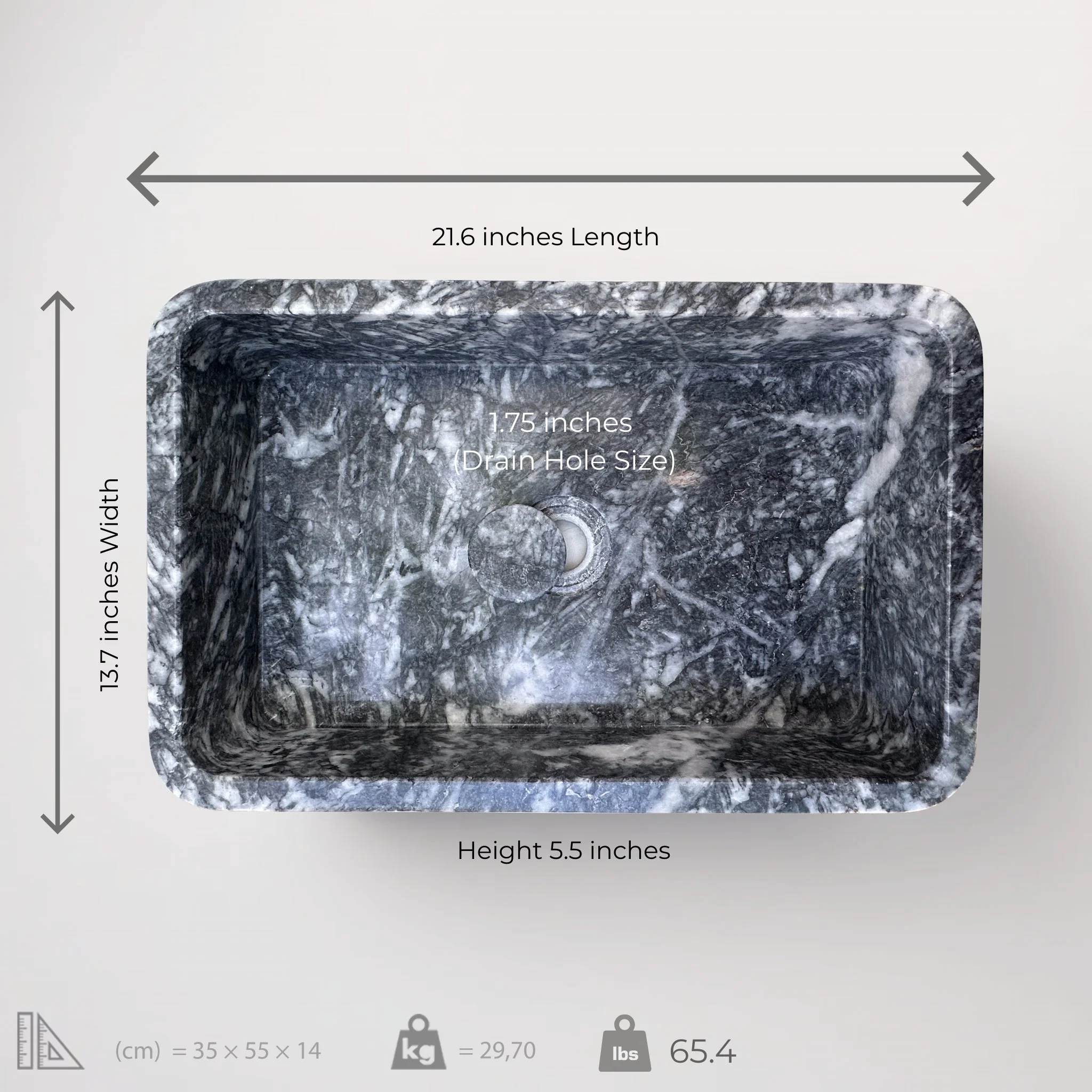 Black Marble  Sink - Image 2