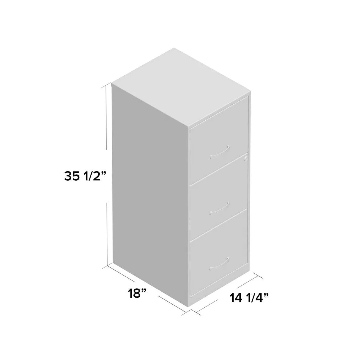Black Metal 3-Drawer Vertical Key Locking File Cabinet - Image 5