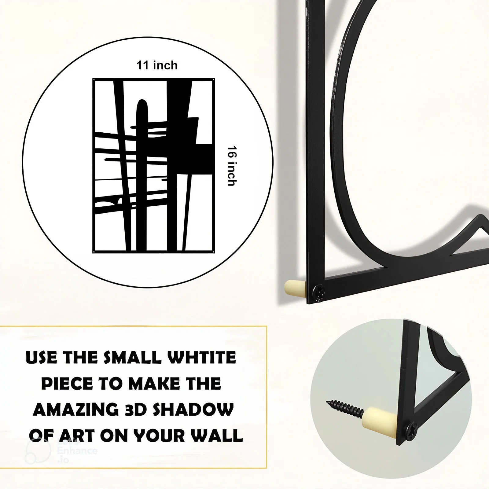 Black Metal Abstract Wall Art 4- Piece | Modern Minimalist Home Decor - Image 5