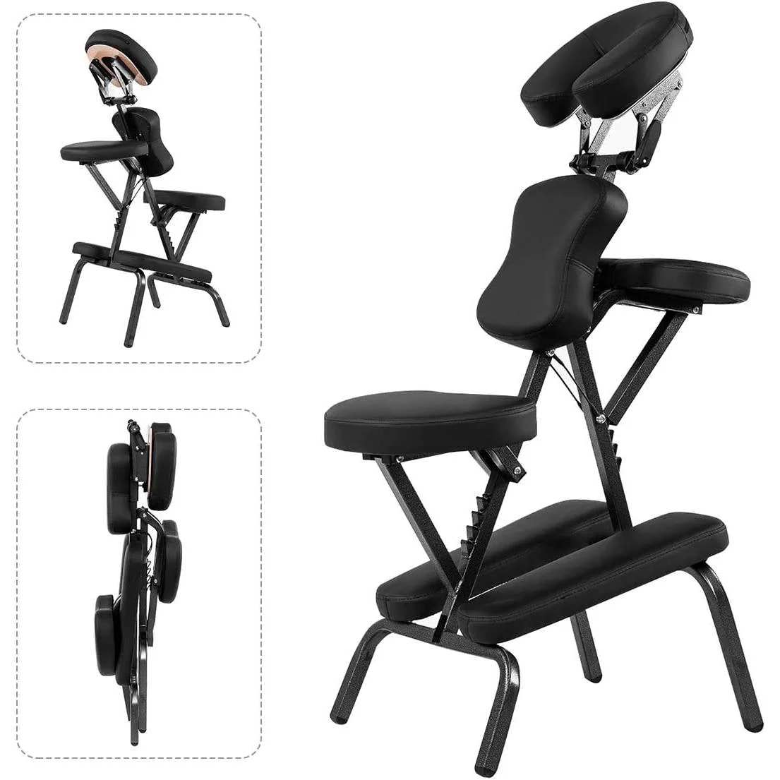 Black Portable Massage Tattoo Chair with Carrying Bag - Image 2