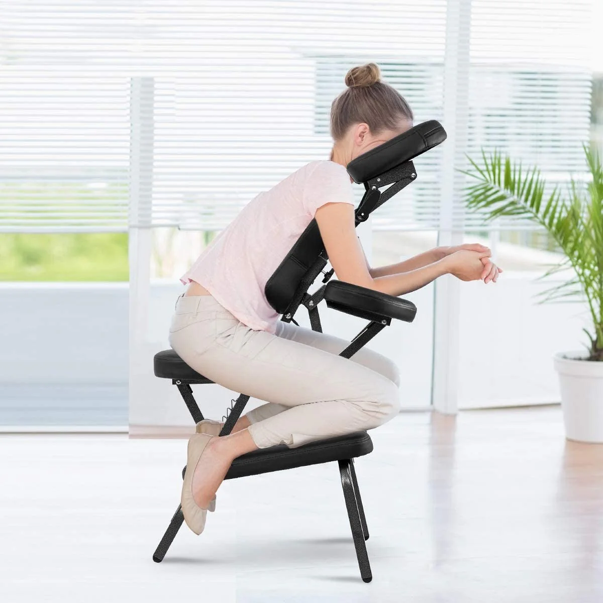 Black Portable Massage Tattoo Chair with Carrying Bag - Image 5