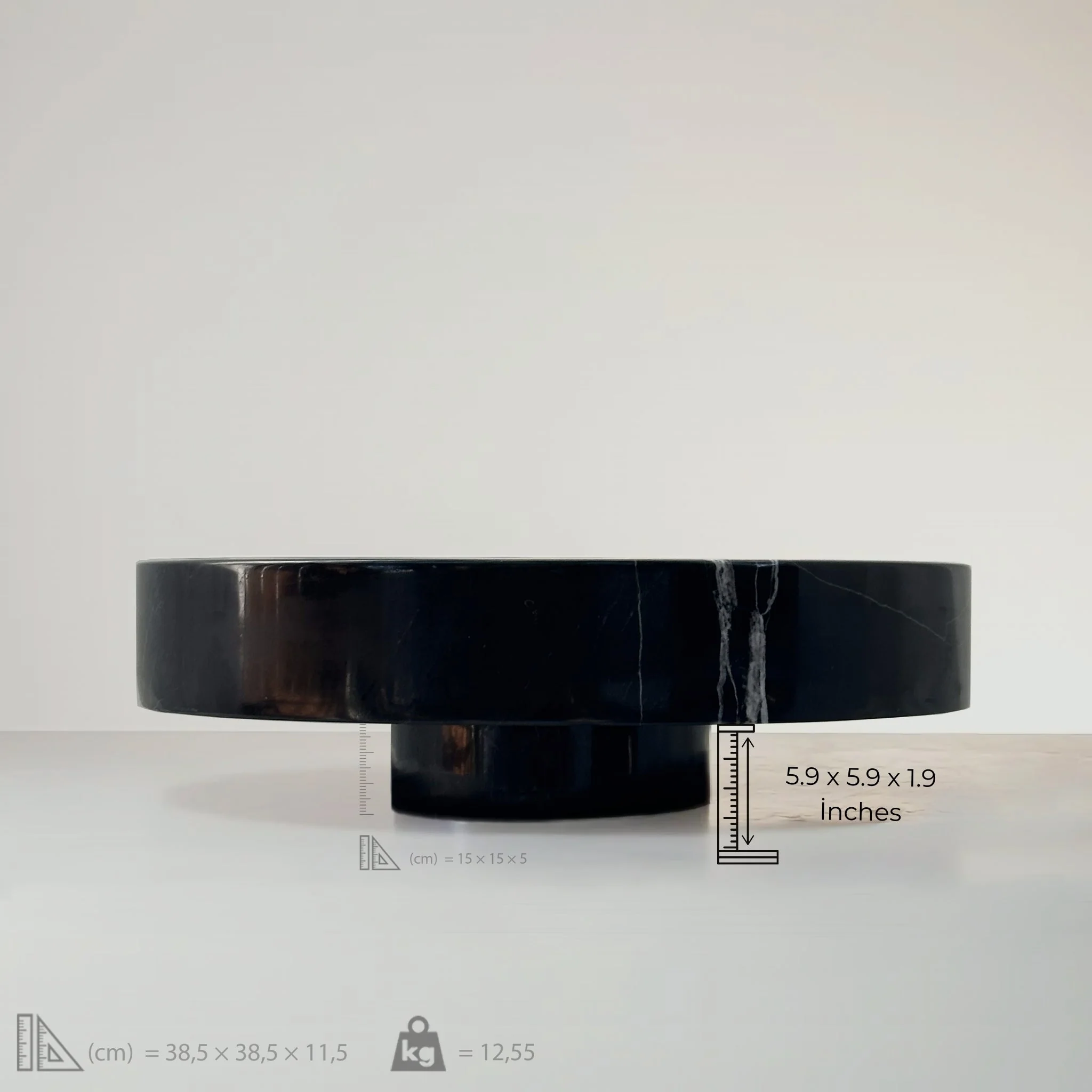 Black Round Marble Sink - Image 3