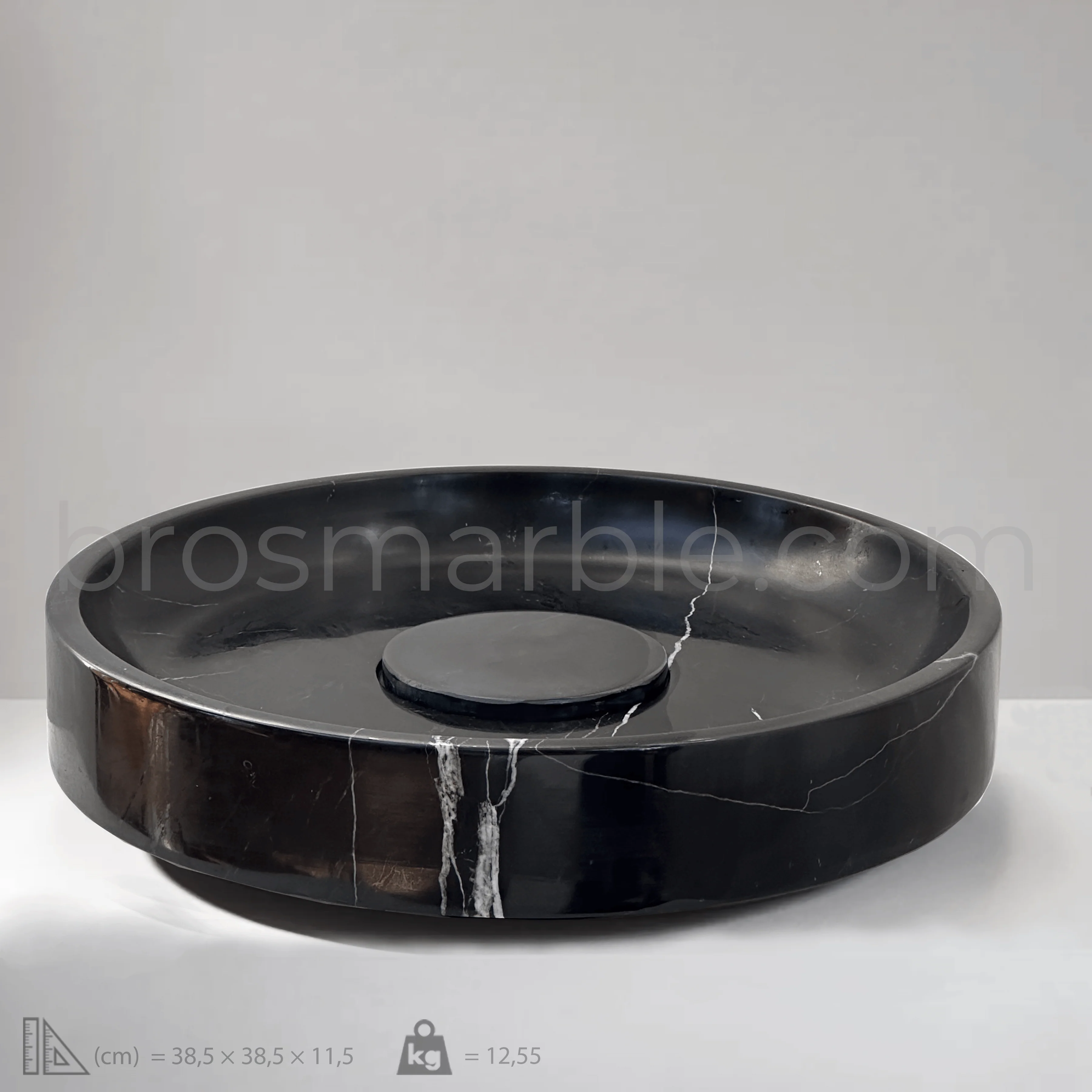 Black Round Marble Sink - Image 4