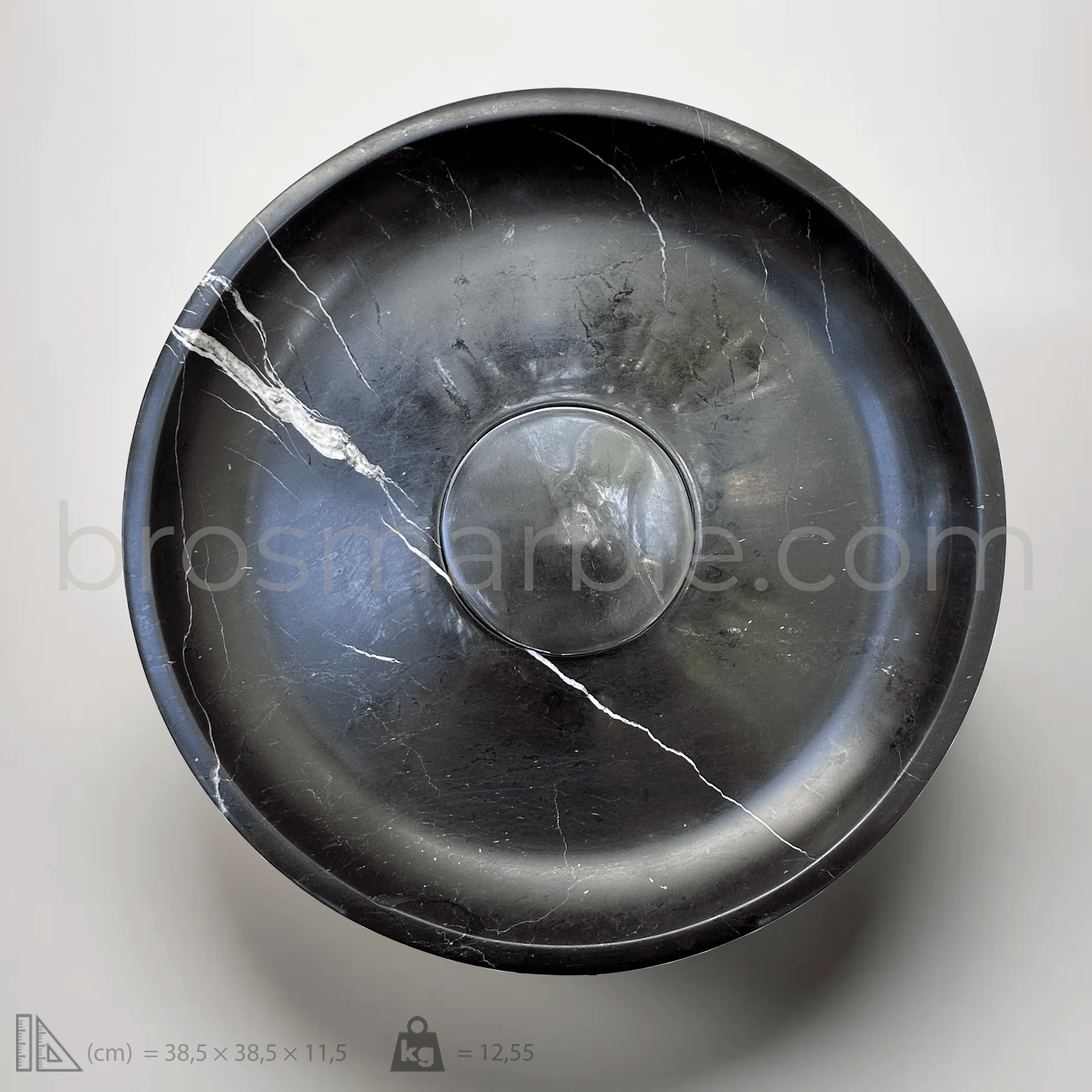 Black Round Marble Sink - Image 5