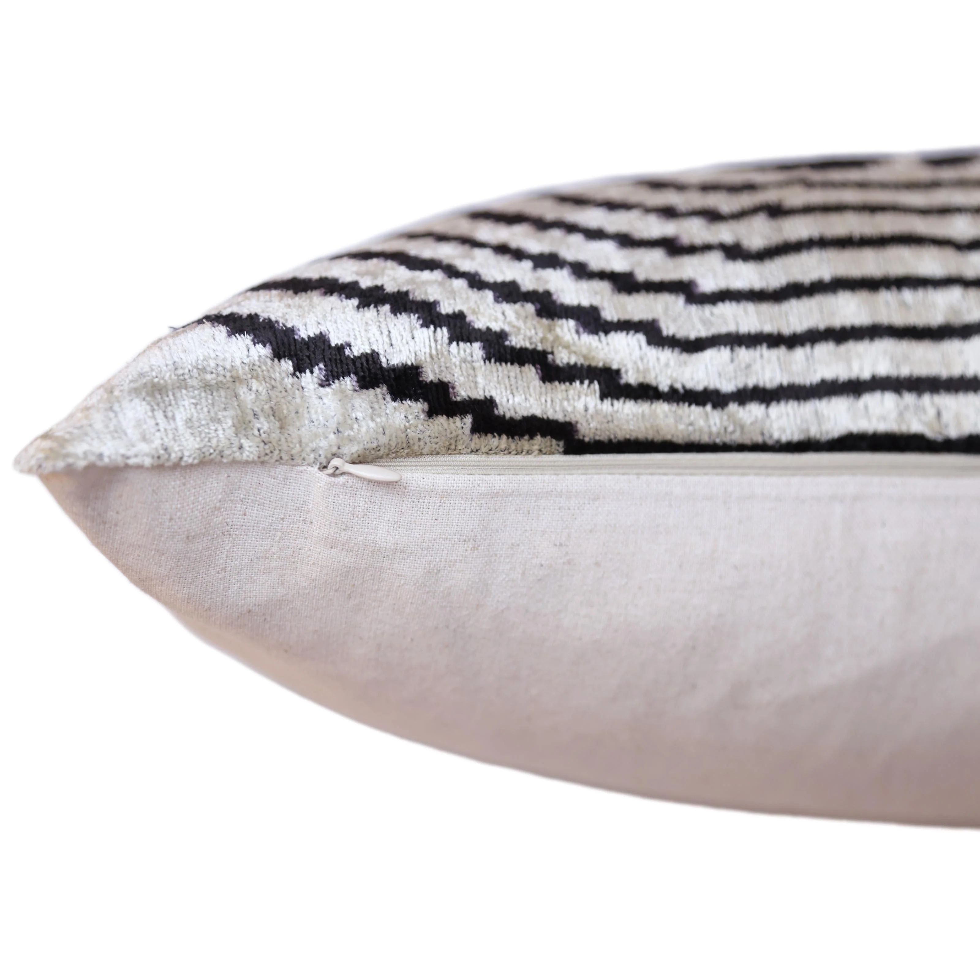 Black Silver Geometric Silk Velvet Lumbar Pillow – 16x24 Handmade Modern Cushion - Image 6