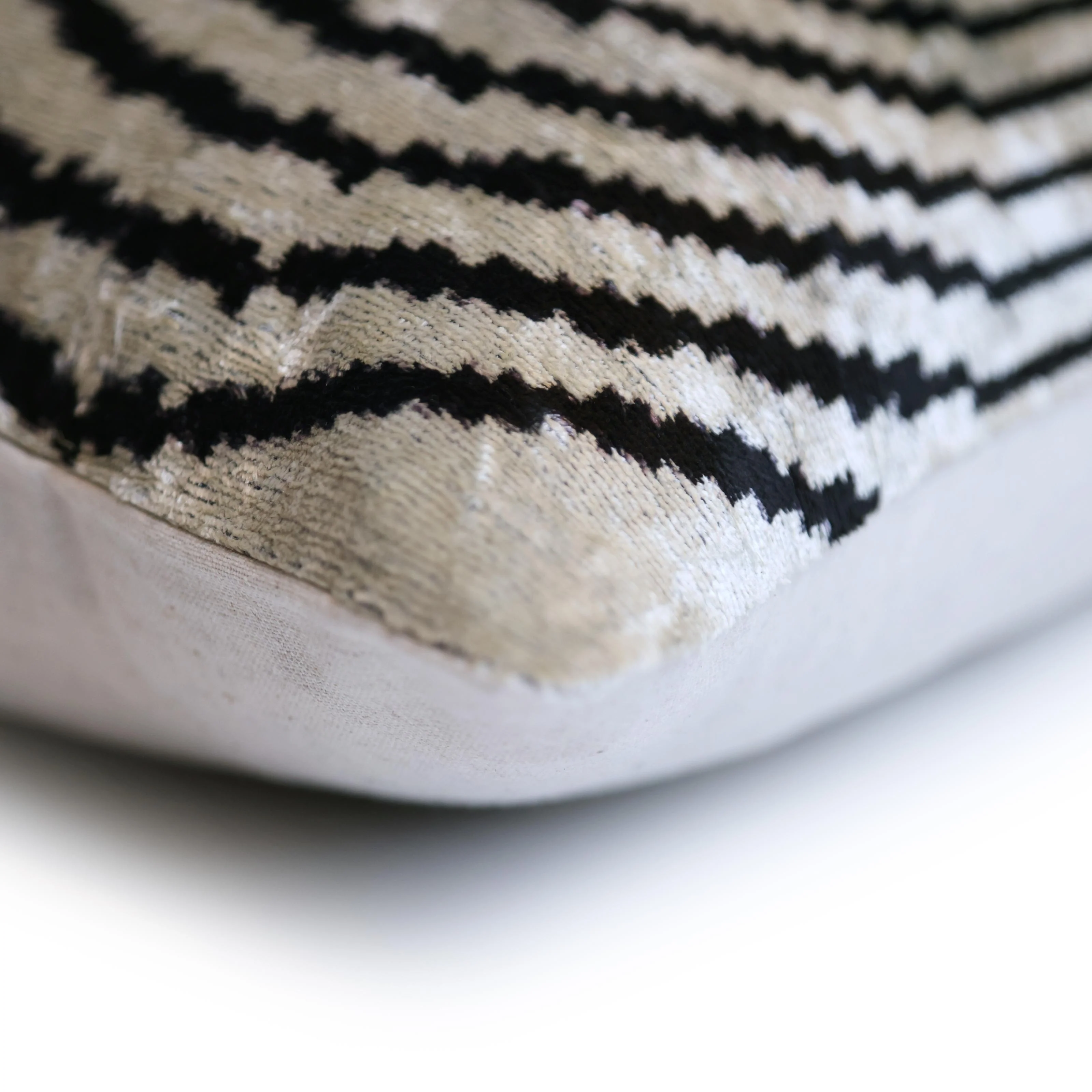 Black Silver Geometric Silk Velvet Lumbar Pillow – 16x24 Handmade Modern Cushion - Image 8