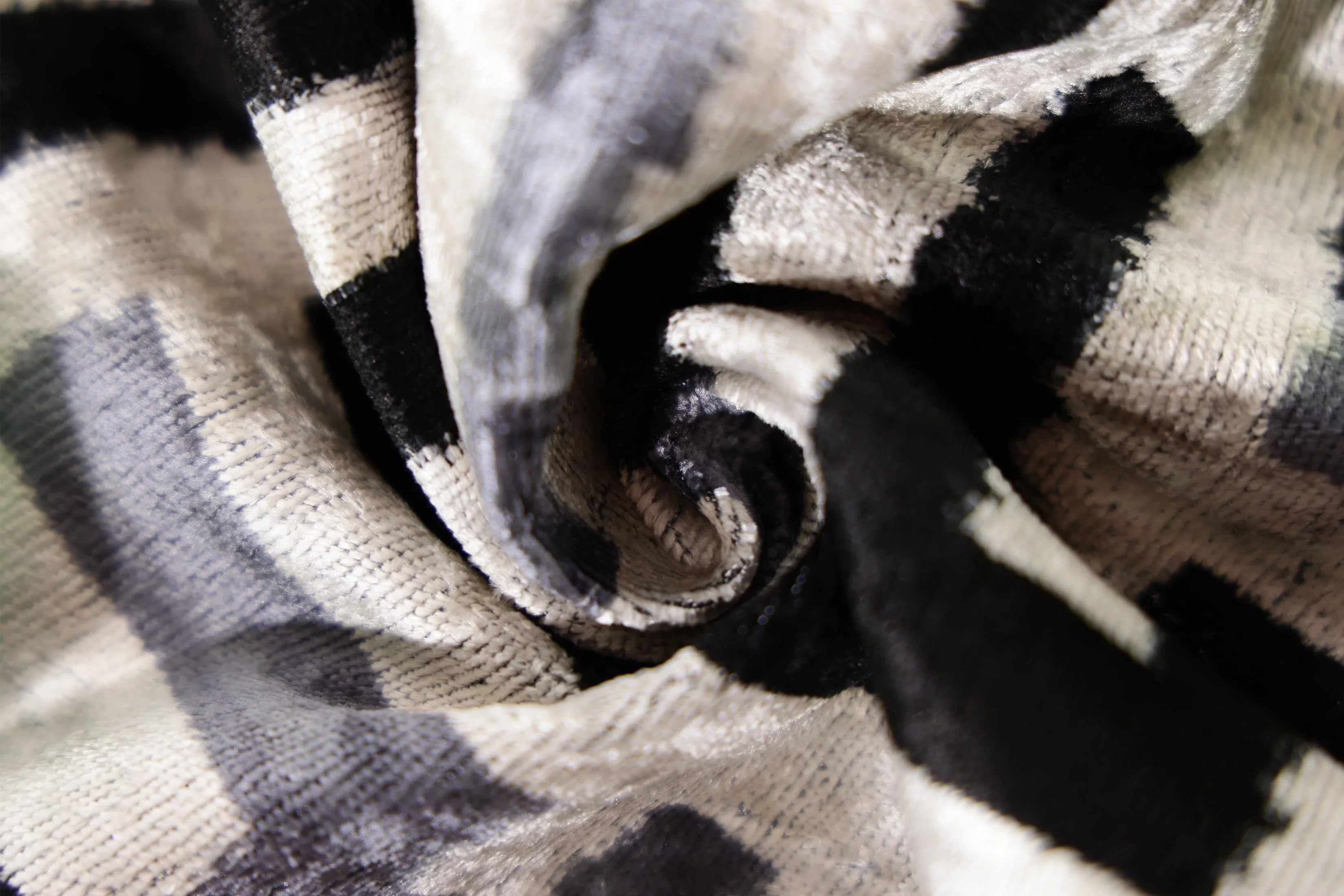 Black & Silver Maze Silk Velvet Pillow 16x16 Handmade Luxury Cushion - Image 7