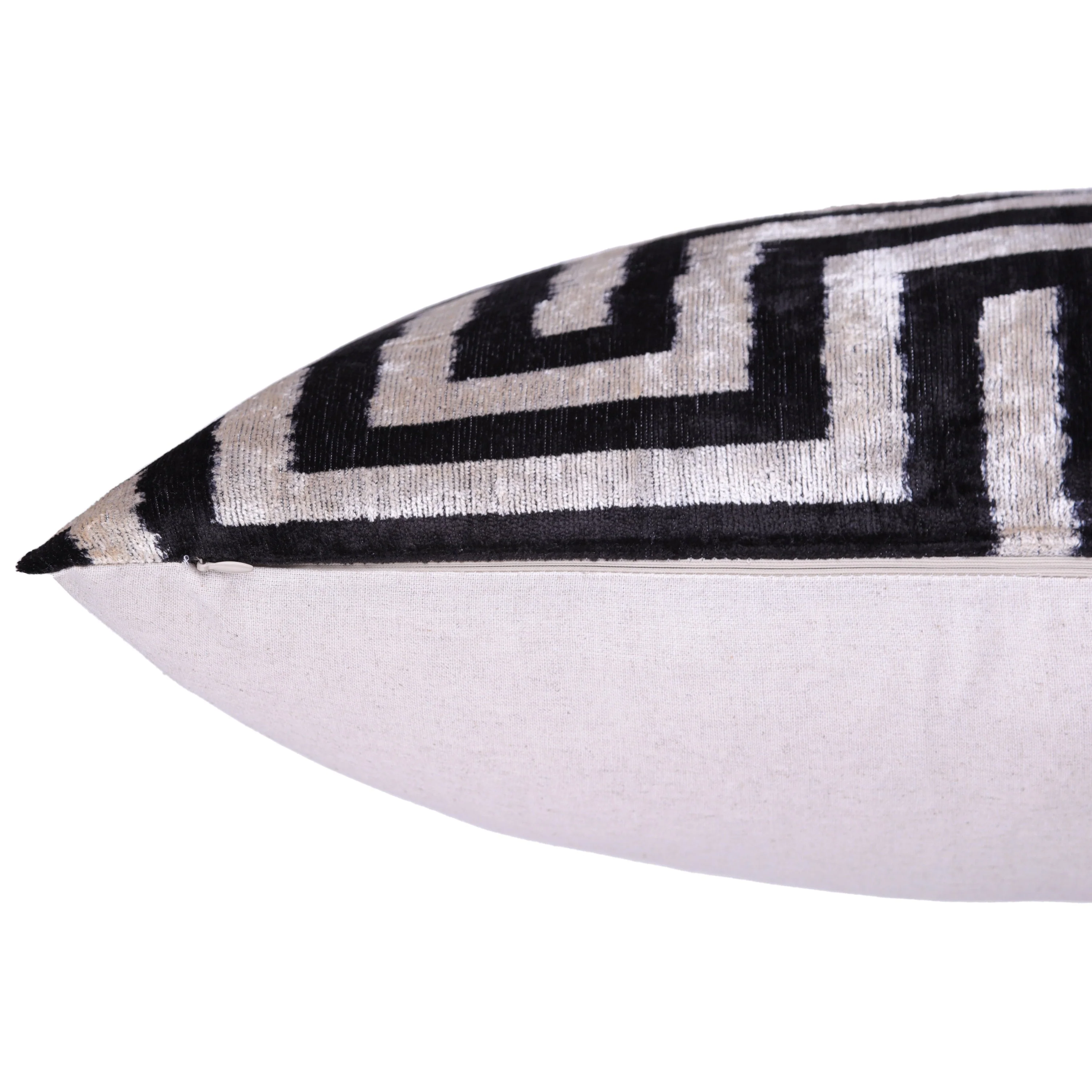 Black & White Geometric Velvet Throw Pillow | 16x24 Handmade Luxury Decor - Image 6