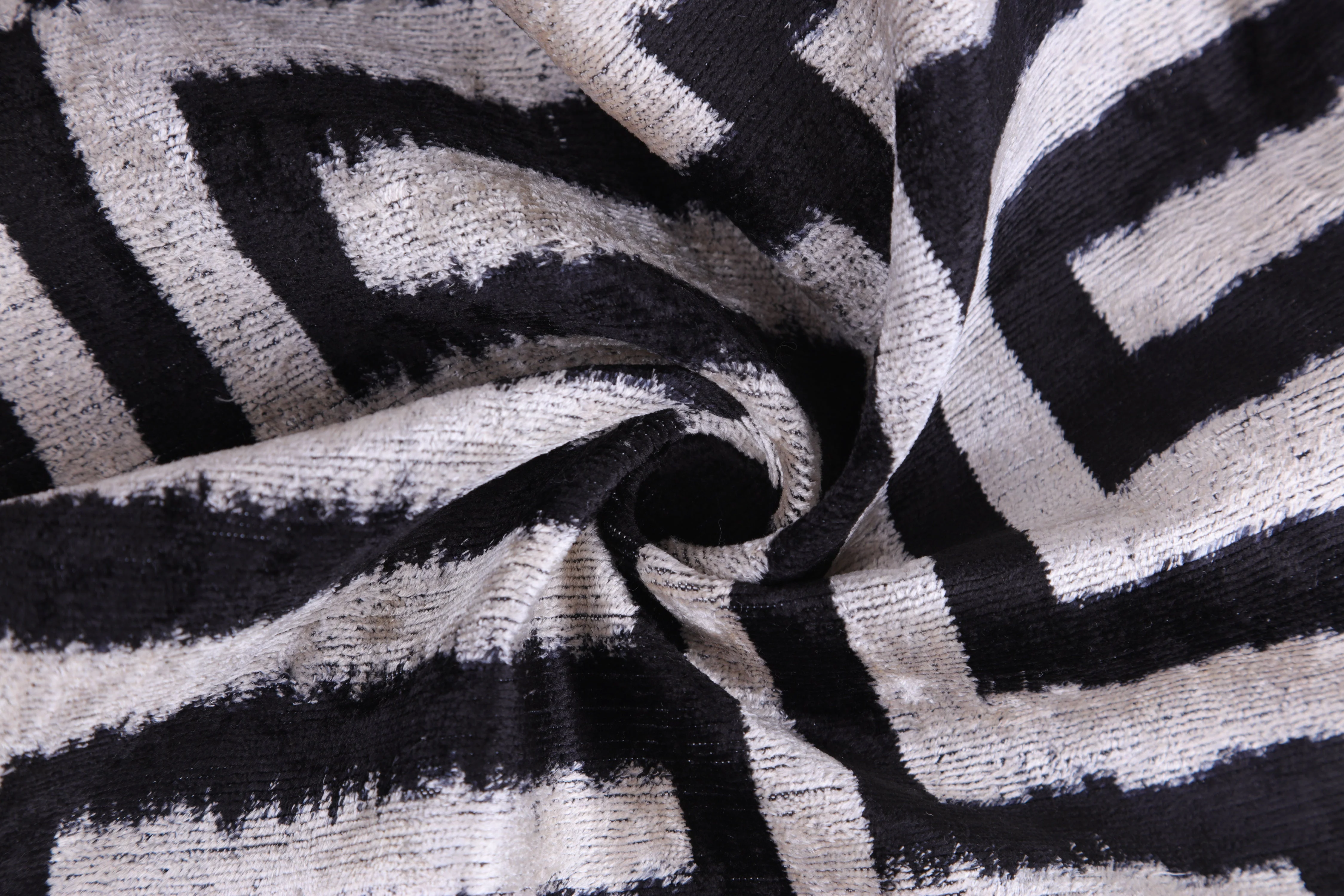 Black & White Geometric Velvet Throw Pillow | 16x24 Handmade Luxury Decor - Image 7