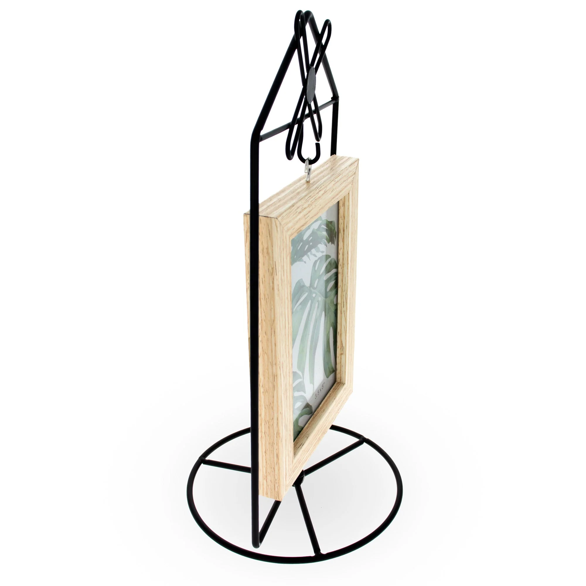 Black Windmill Roof House Hanging Photo Picture Frame and Metal Ornament Stand 10.15 Inches - Image 3