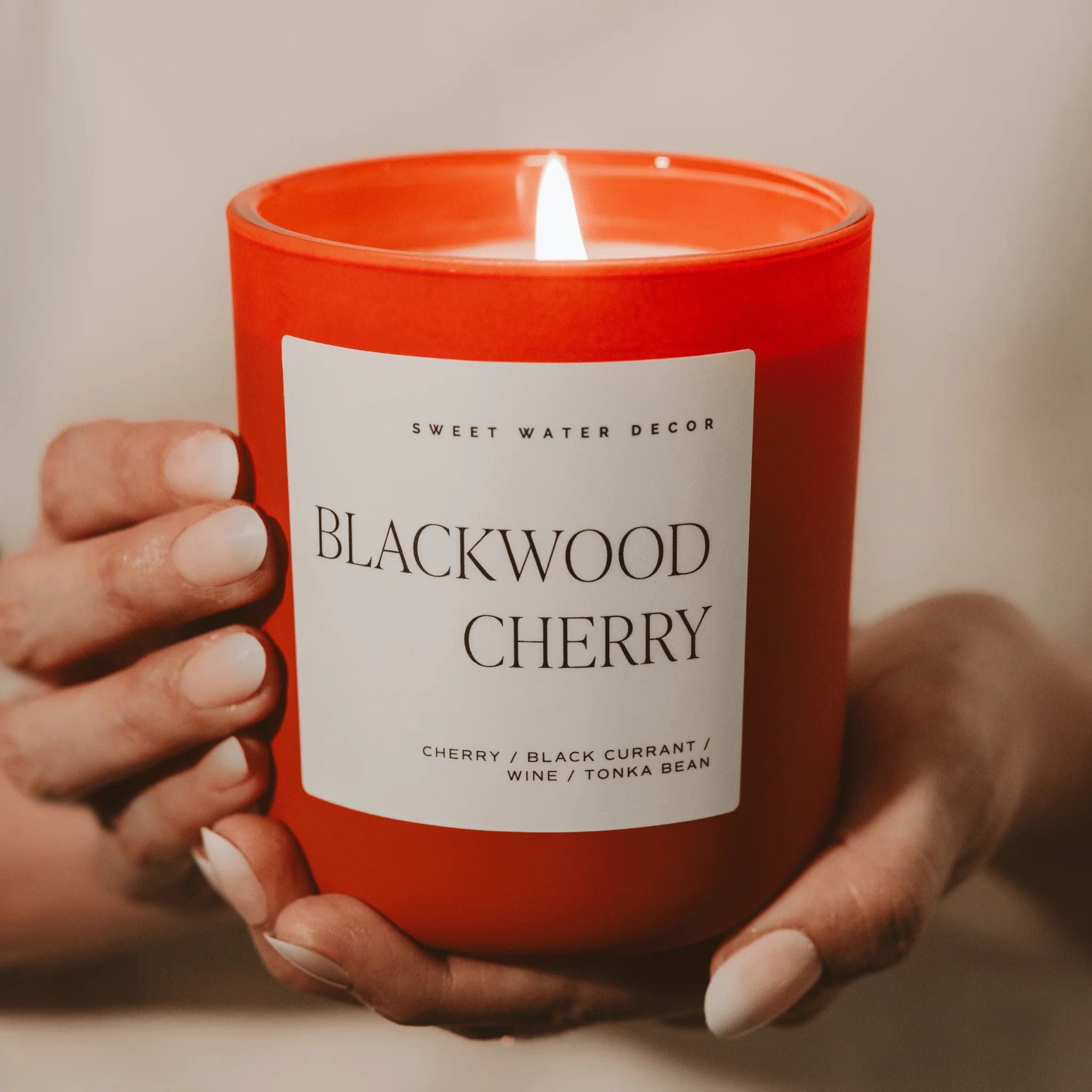 Blackwood Cherry Soy Candle - Red Matte Jar - 15 oz - Image 3