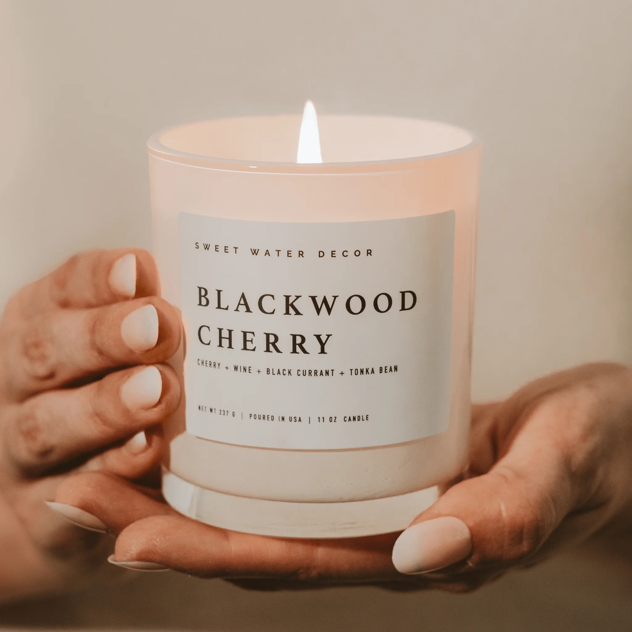 Blackwood Cherry Soy Candle - White Jar - 11 oz - Image 4