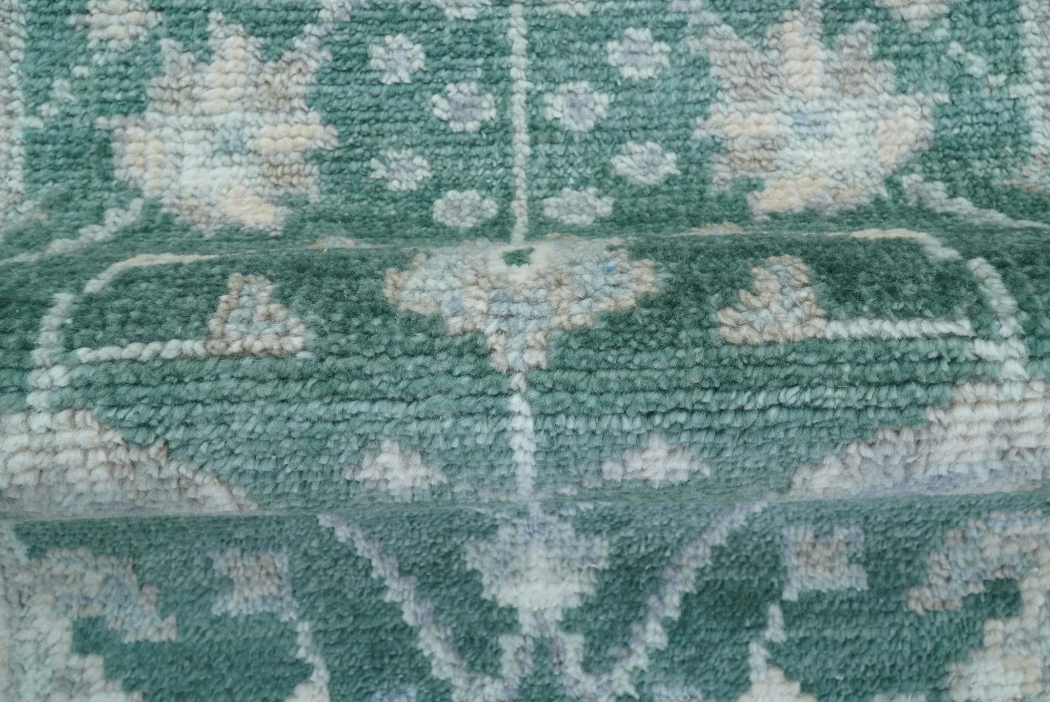 Bloom Traditional Oushak Design Teal 2.6x8.6 Hand Knotted Wool Rug - Image 4