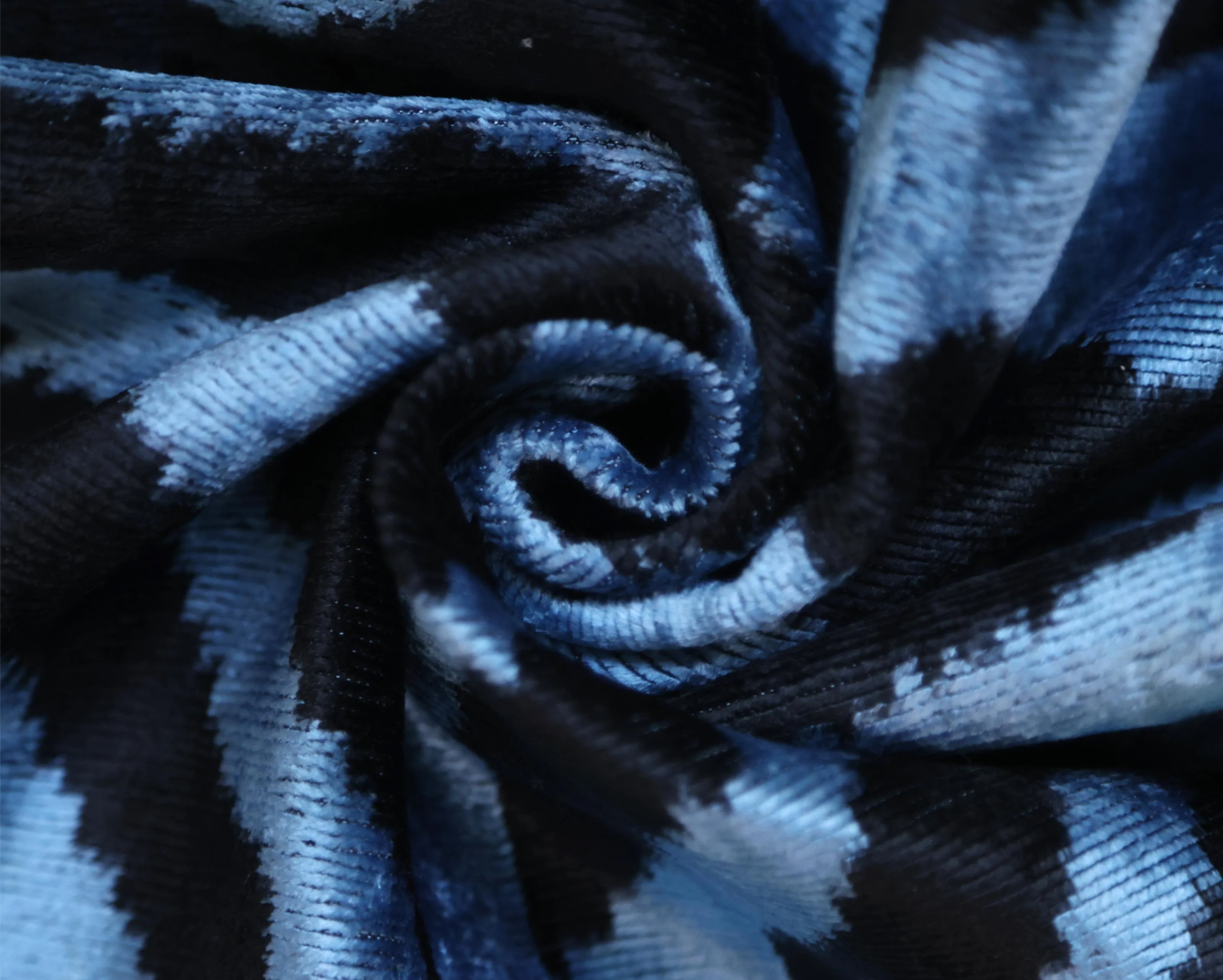 Blue Black Abstract Silk Velvet Lumbar Pillow – 16x24 Handmade Modern Cushion - Image 2