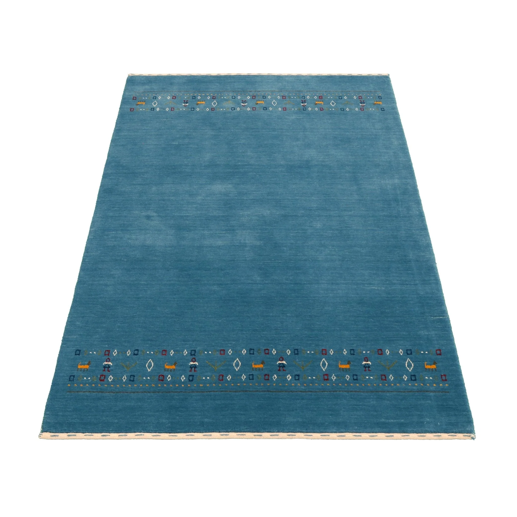 Blue Contemporary Design Hand Loomed Wool Area Rug - Image 12