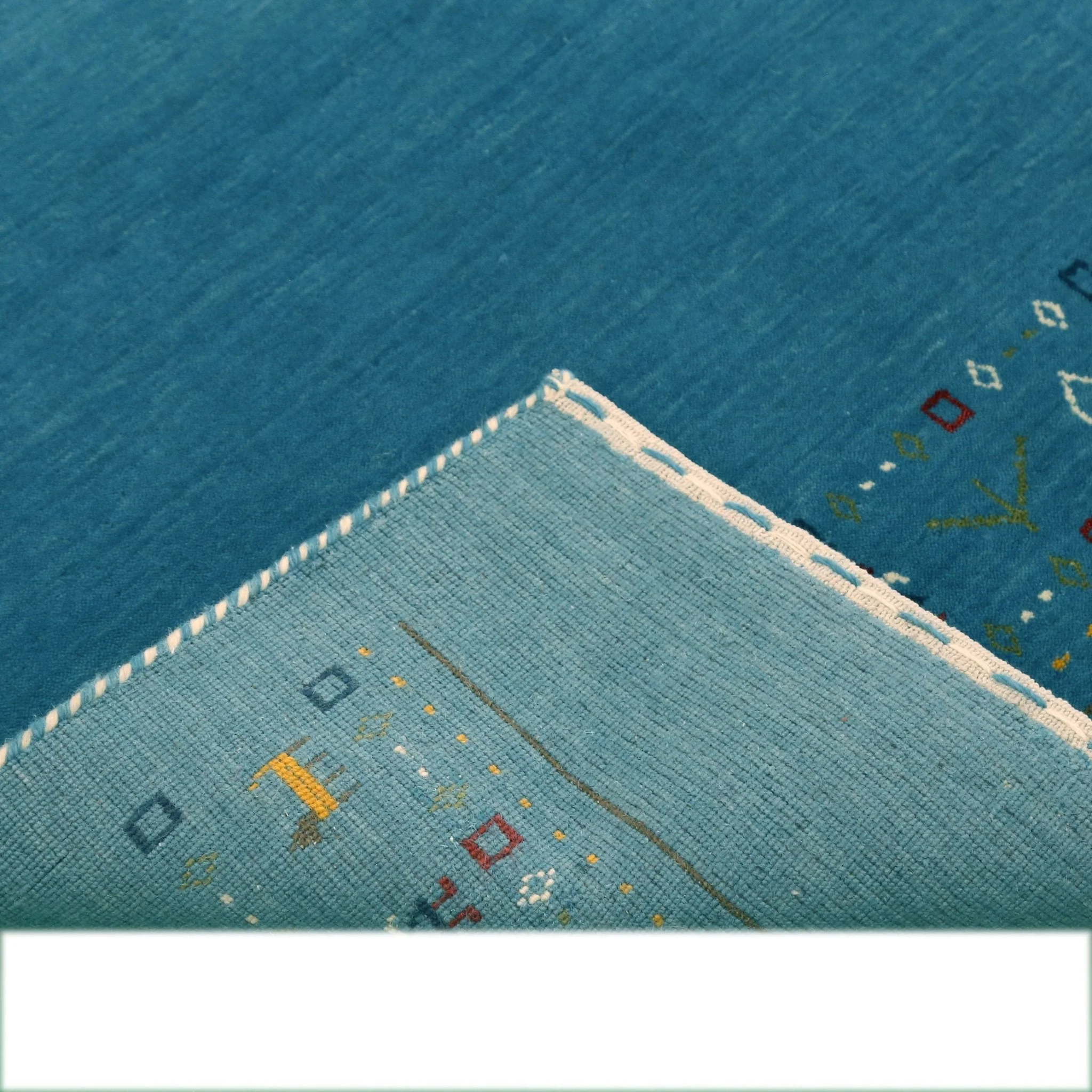 Blue Contemporary Design Hand Loomed Wool Area Rug - Image 4