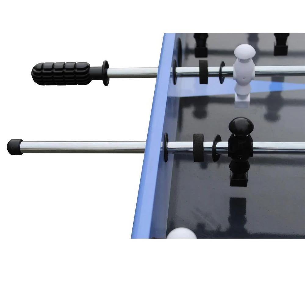 Blue Grey Black 4-foot Foosball Table with Abacus Scorers and 2 Balls - Image 2