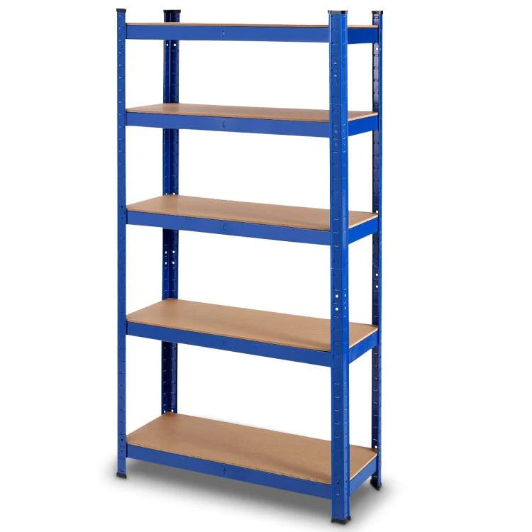 Blue Heavy Duty Metal Wood 5 Tier Adjustable Shelving Unit Garage Storage Rack - Image 2
