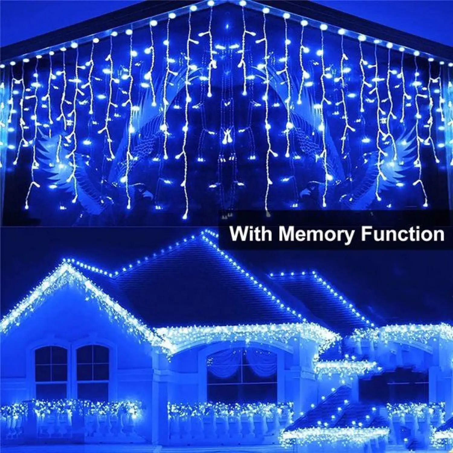 Blue LED Icicle Decorative Light with Remote Controlled Festive String Lights - Image 11