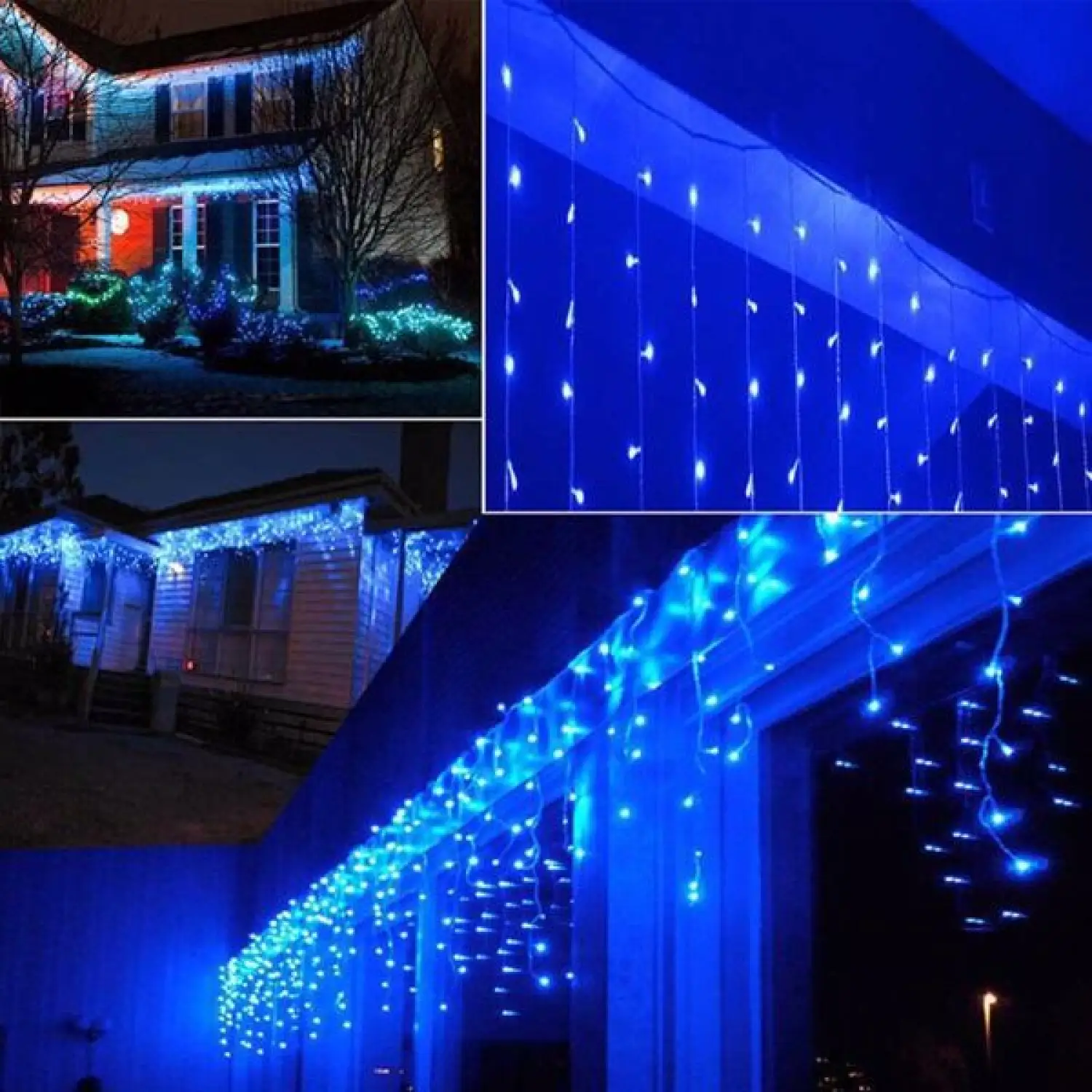 Blue LED Icicle Decorative Light with Remote Controlled Festive String Lights - Image 9