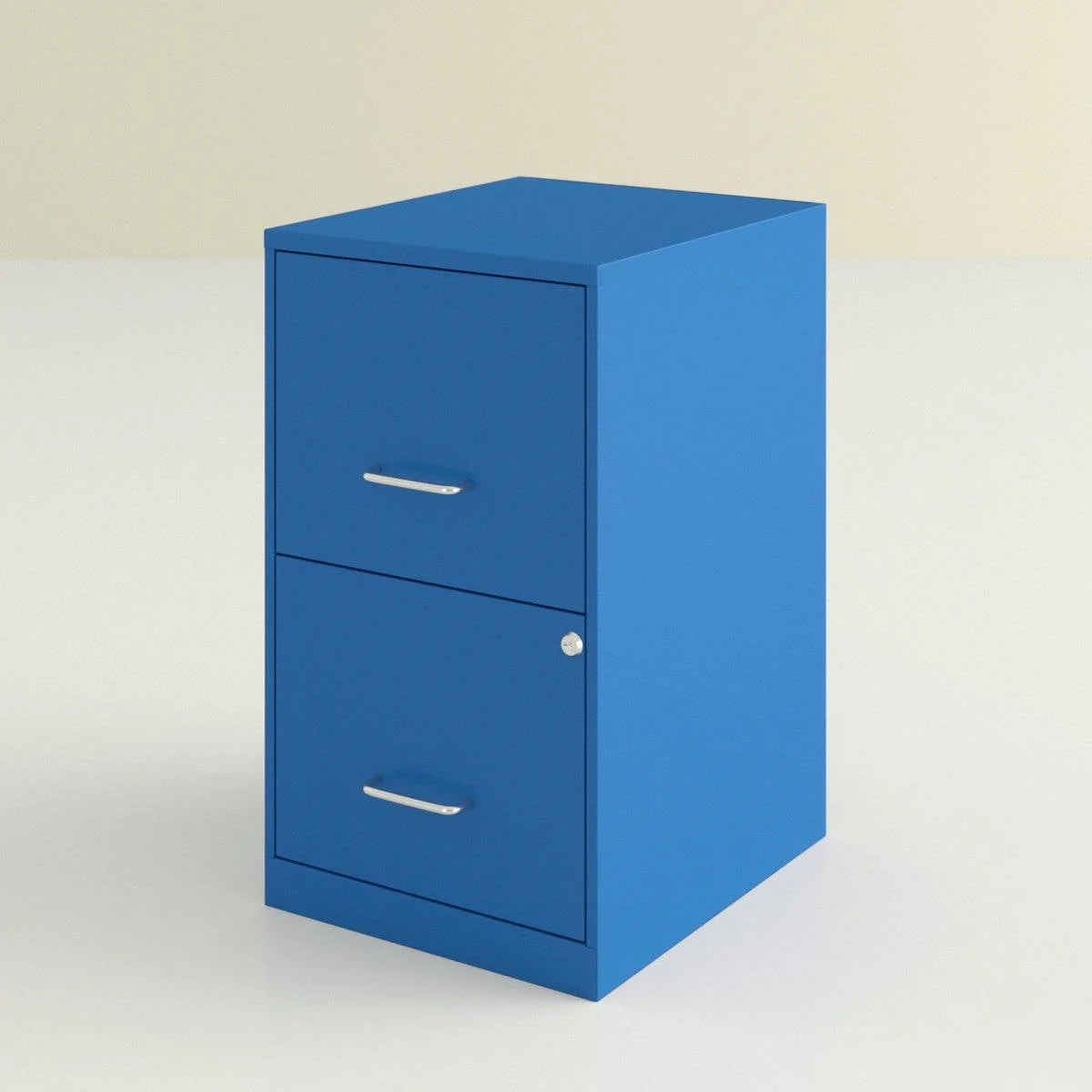 Blue Metal 2-Drawer Vertical Key Locking Heavy Duty Filing Cabinet - Image 2