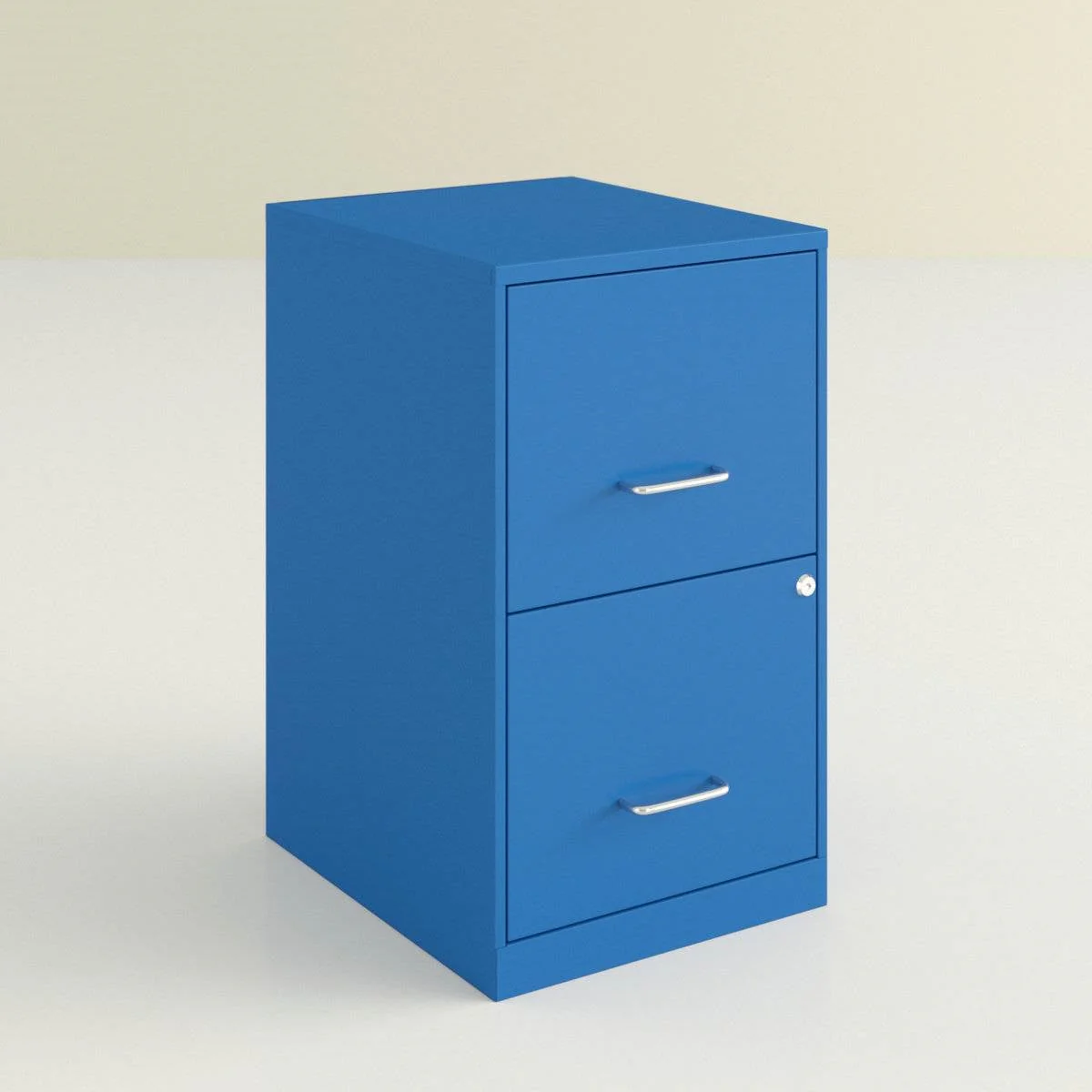 Blue Metal 2-Drawer Vertical Key Locking Heavy Duty Filing Cabinet - Image 4